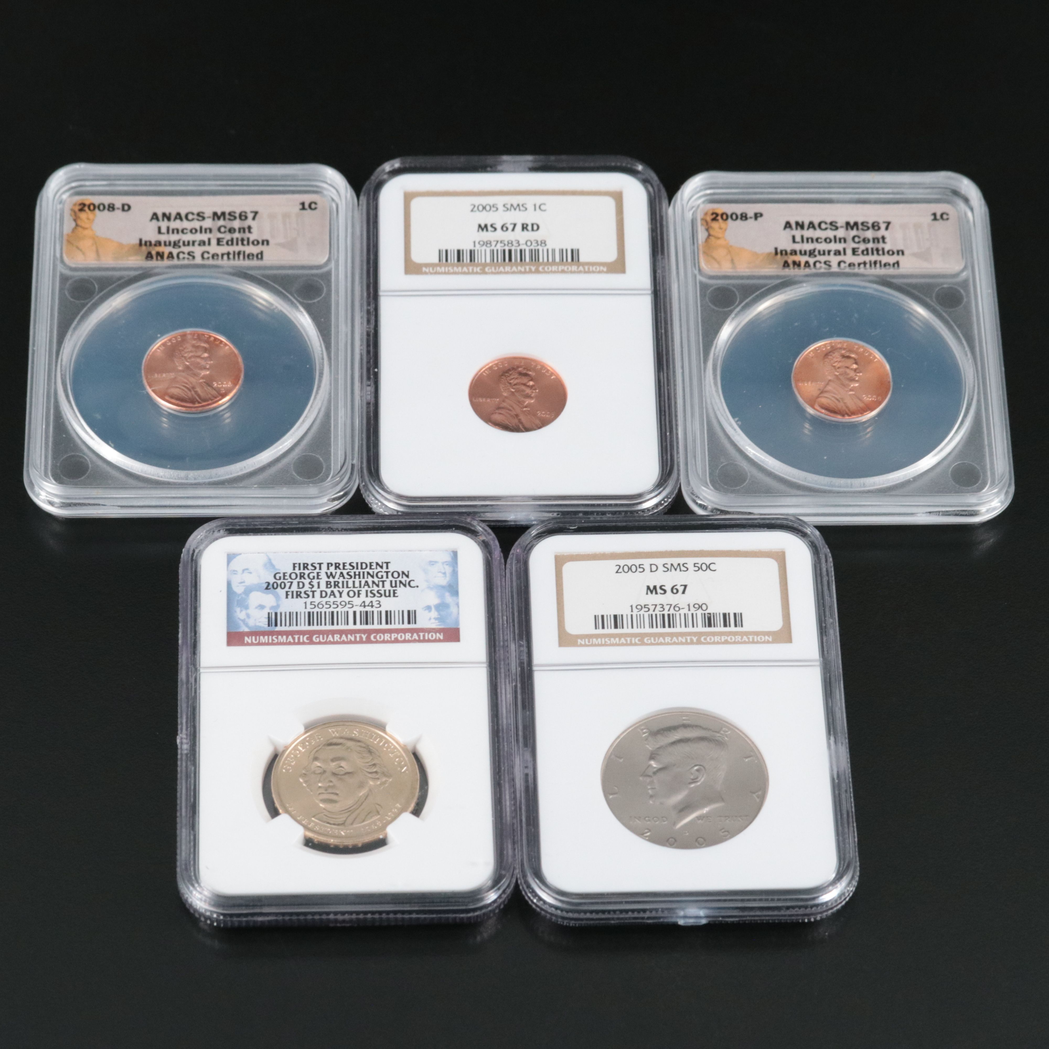 Five U.S. Certified Coins