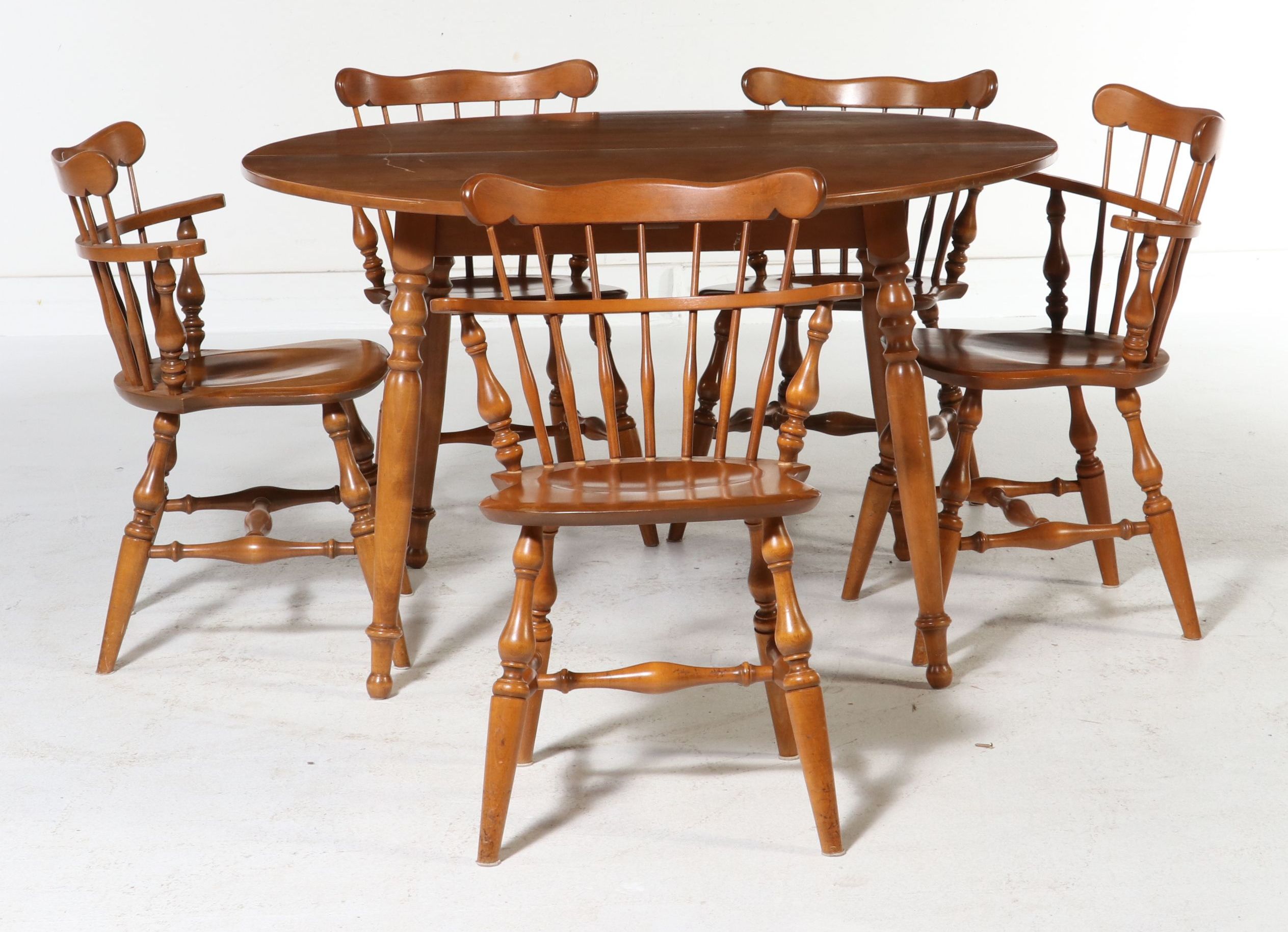 Ethan Allen by Baumritter Colonial Revival Style Six-Piece Maple Dining Set