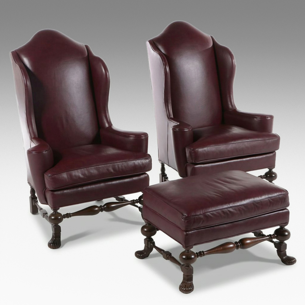 Pair of Lexington Furniture "Palmer Home Collection" Leather Armchairs