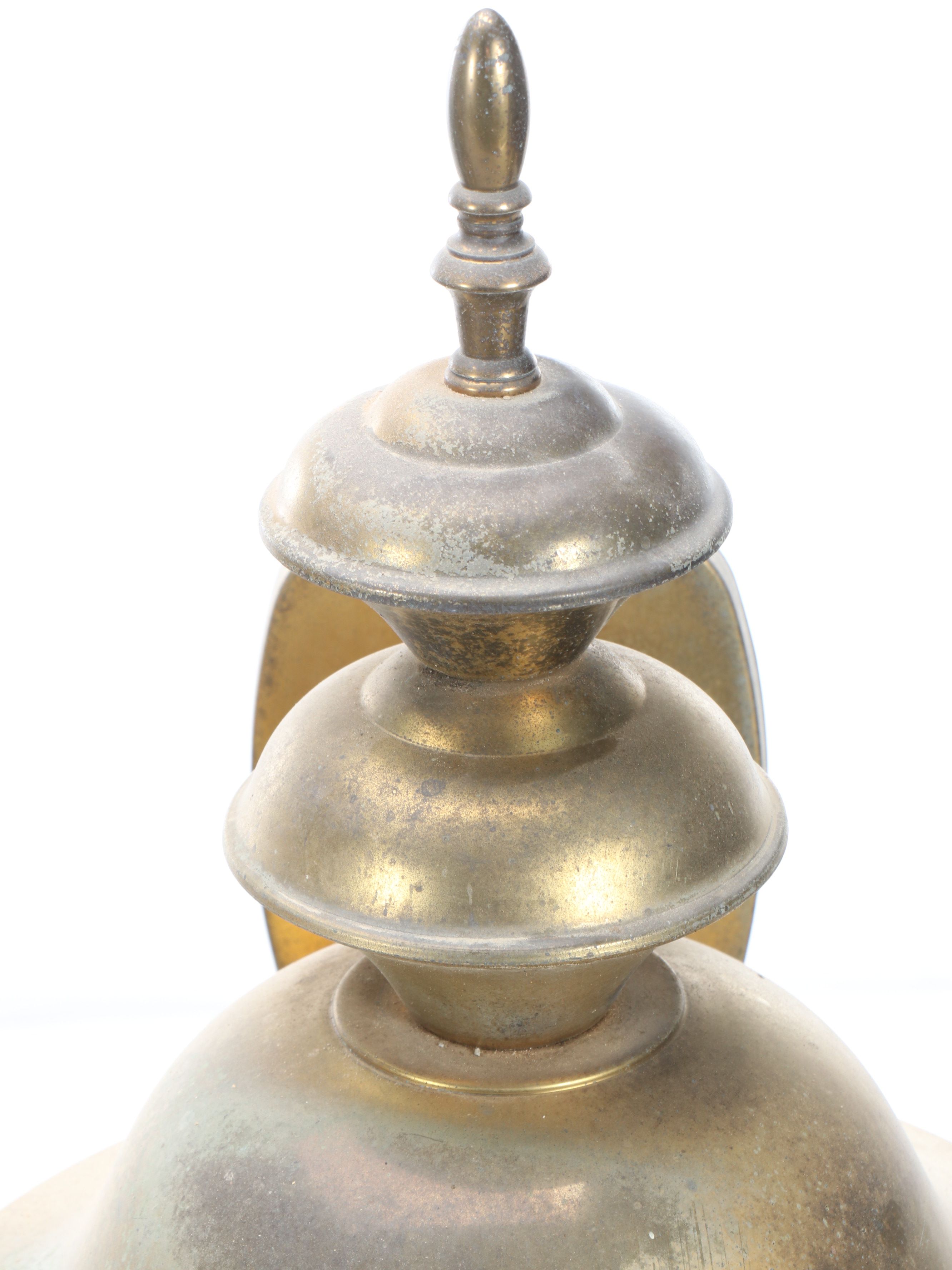 Beveled Glass and Brass Outdoor Lantern Wall Lights