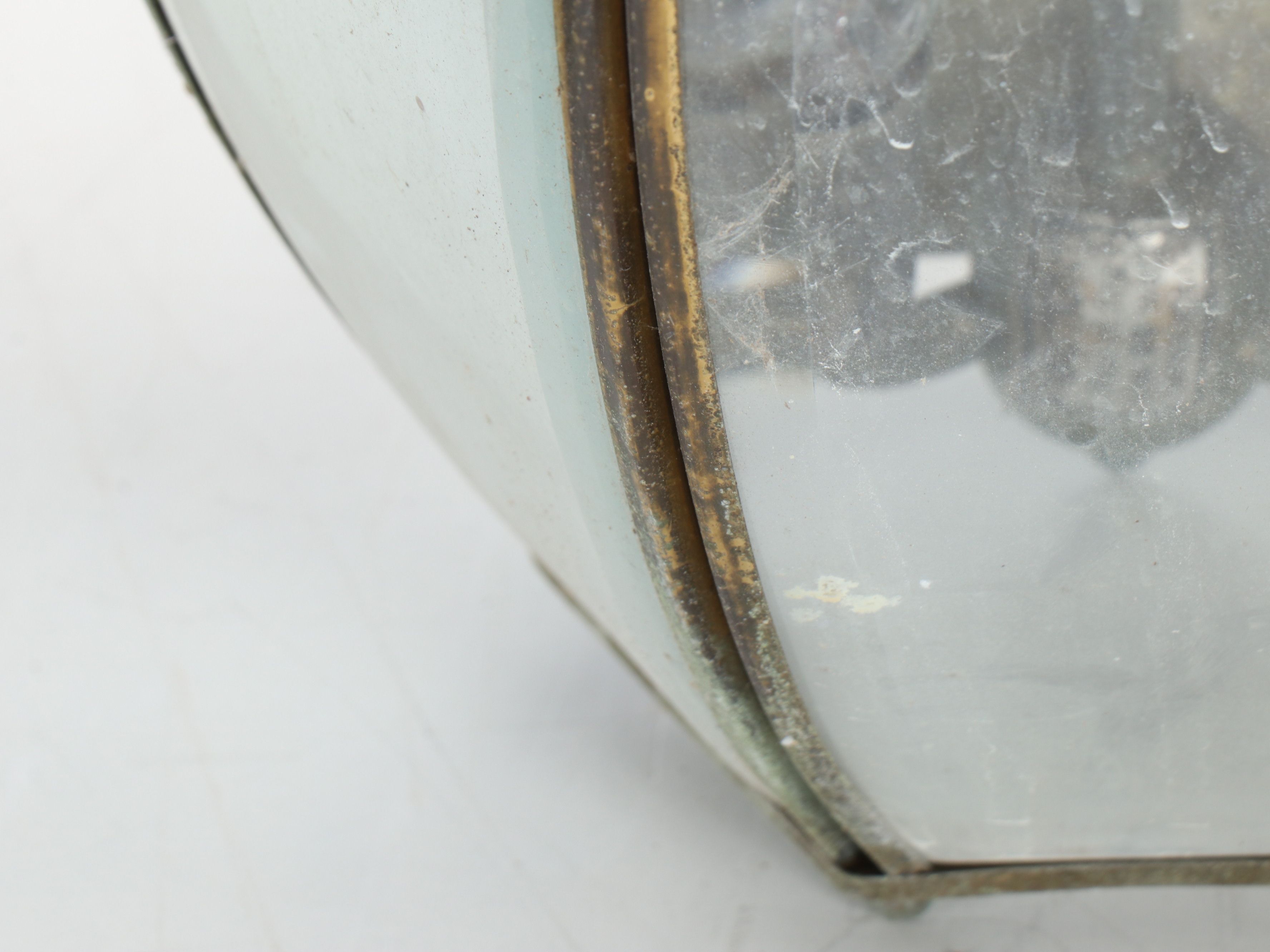 Beveled Glass and Brass Outdoor Lantern Wall Lights