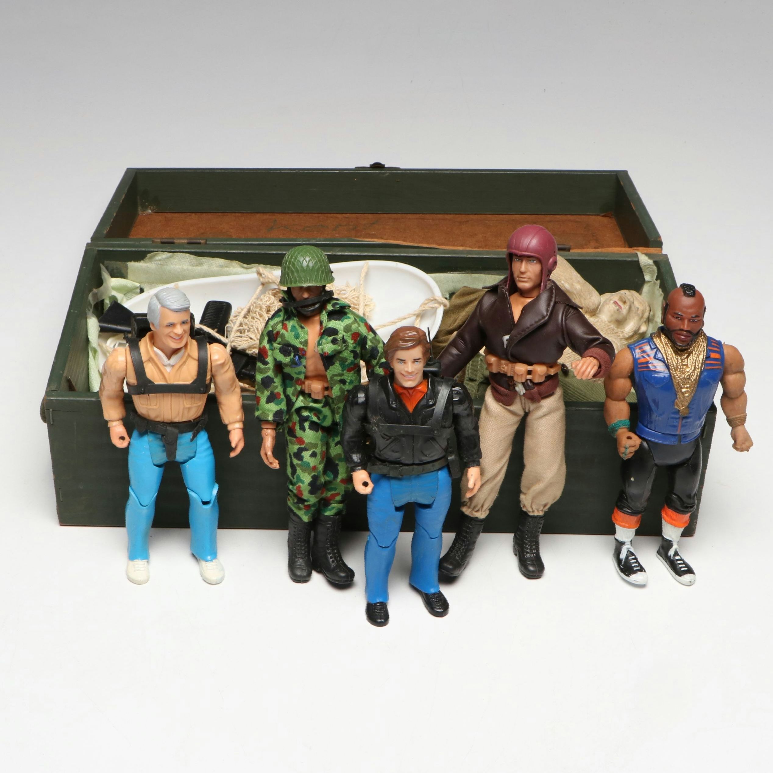 G.I. Joe Military Trunk and Accessories with Other Vintage Action Figures