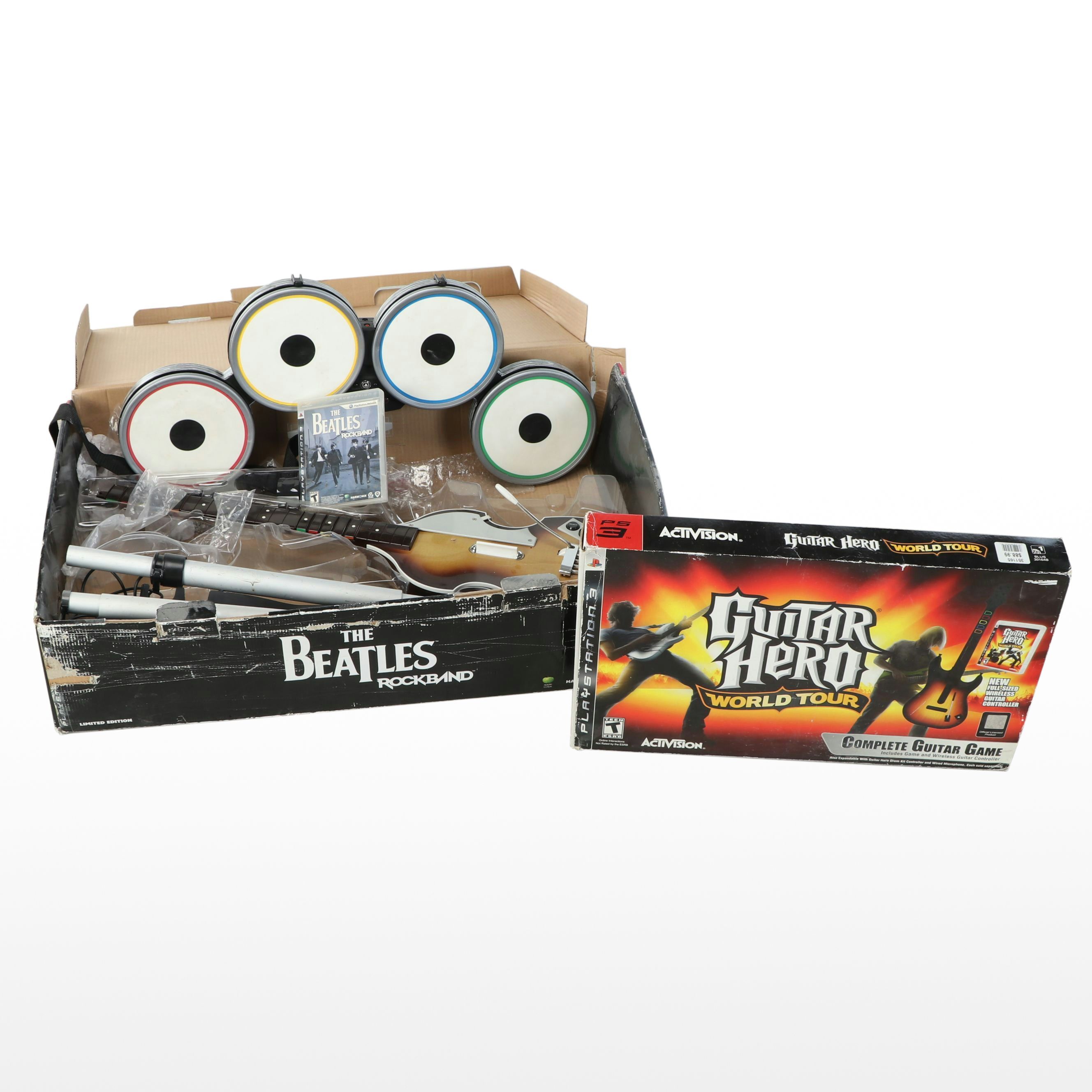 RockBand The Beatles Guitar and Drums with Other Game and Accessory