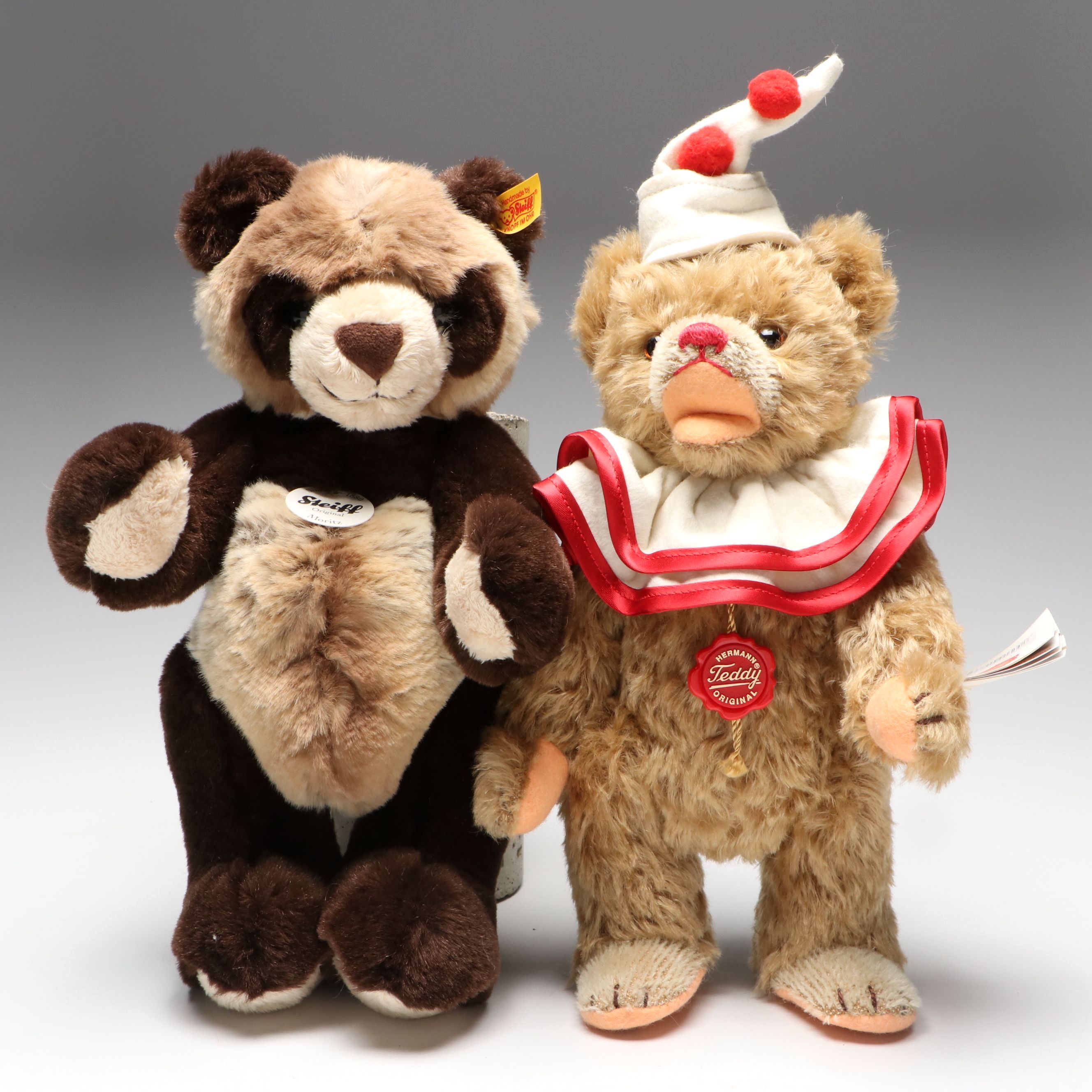 Hermann Wind-Up Special Edition Clown Teddy with Steiff "Moritz" Panda Bear
