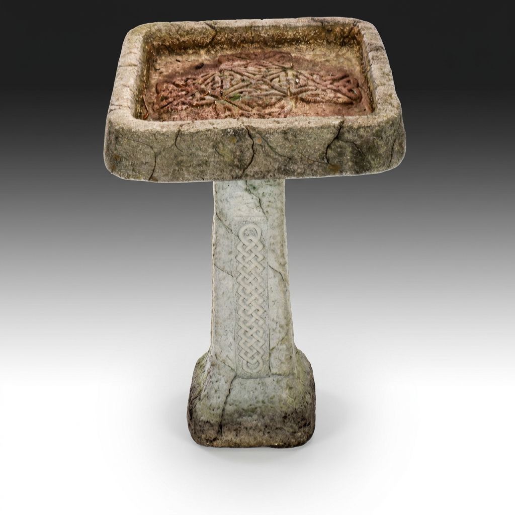 "The Berripatch" Stone Birdbath with Stand, 1997