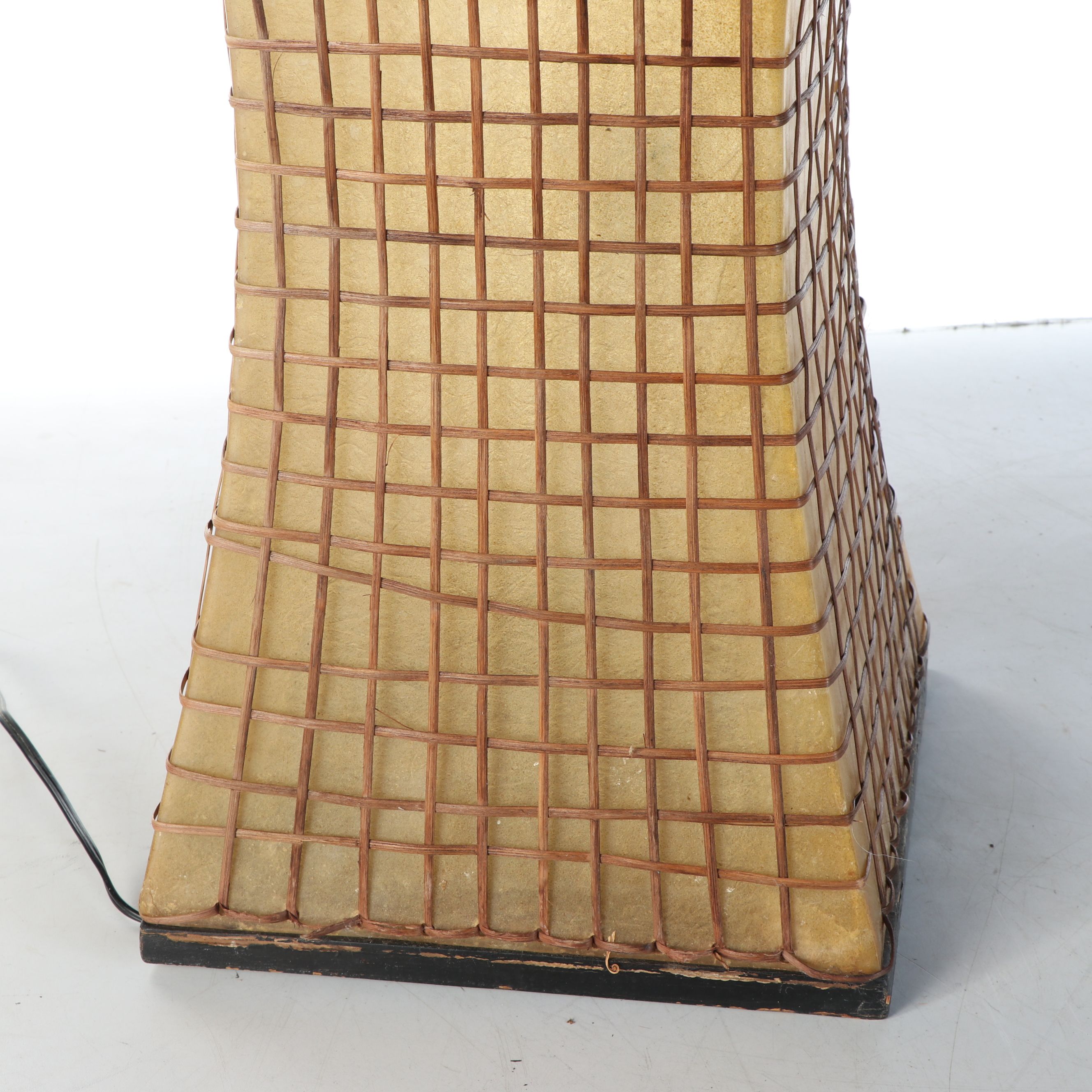 Fiberglass and Rattan Table Lamp, Vintage