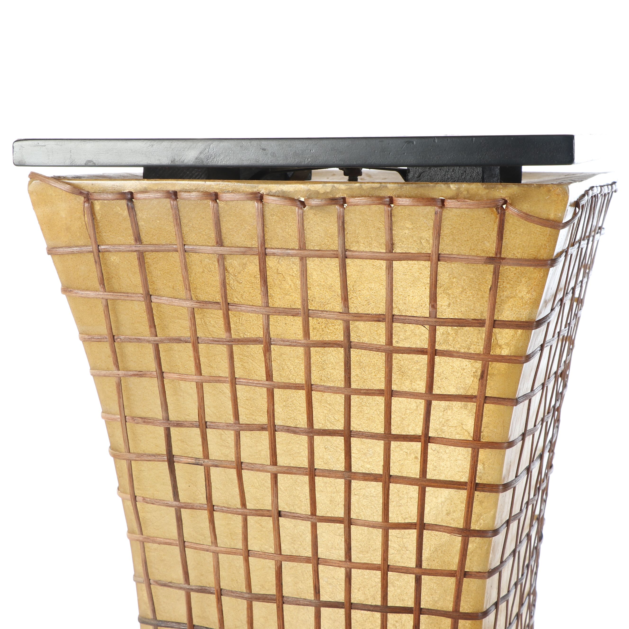 Fiberglass and Rattan Table Lamp, Vintage