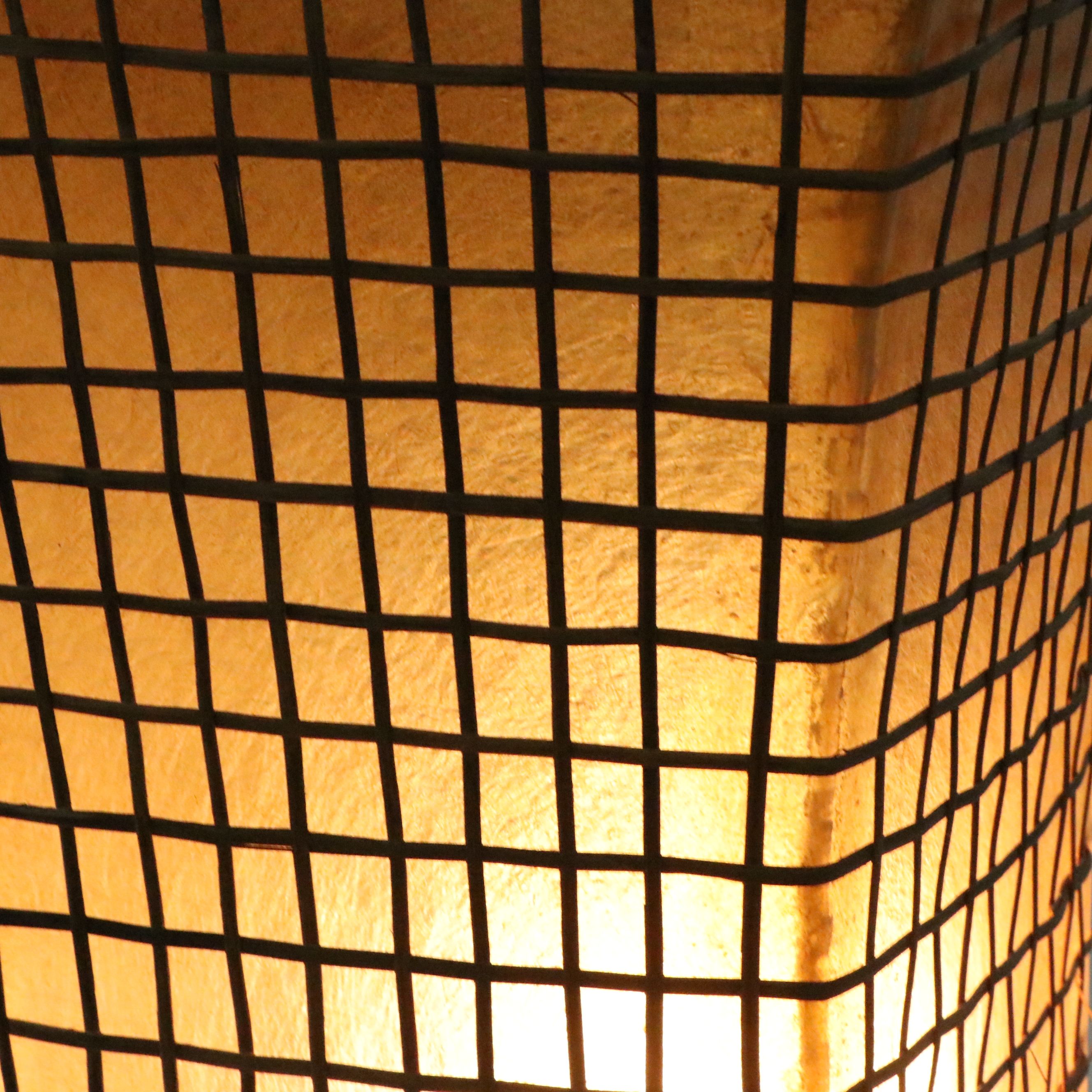 Fiberglass and Rattan Table Lamp, Vintage