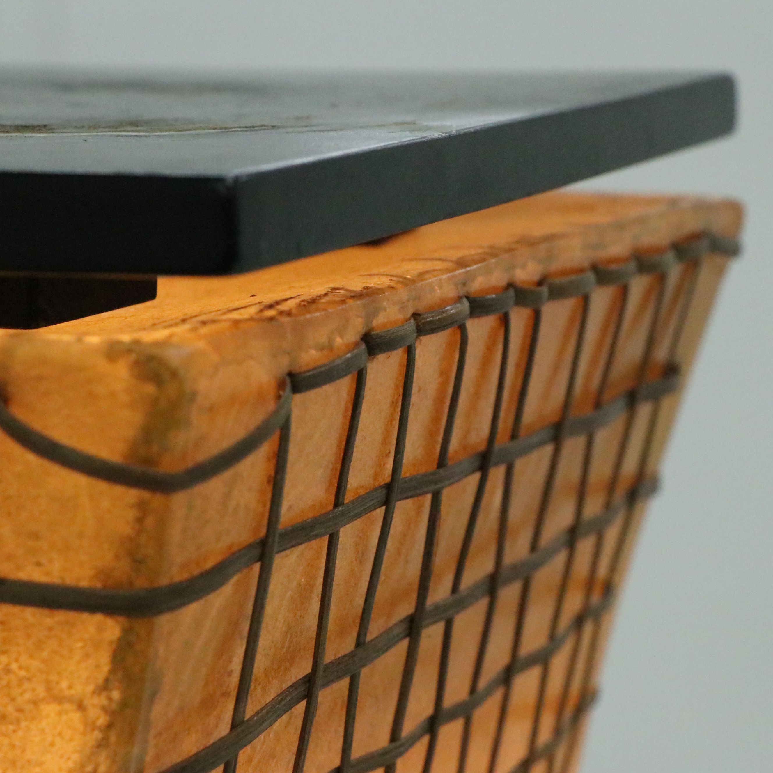 Fiberglass and Rattan Table Lamp, Vintage