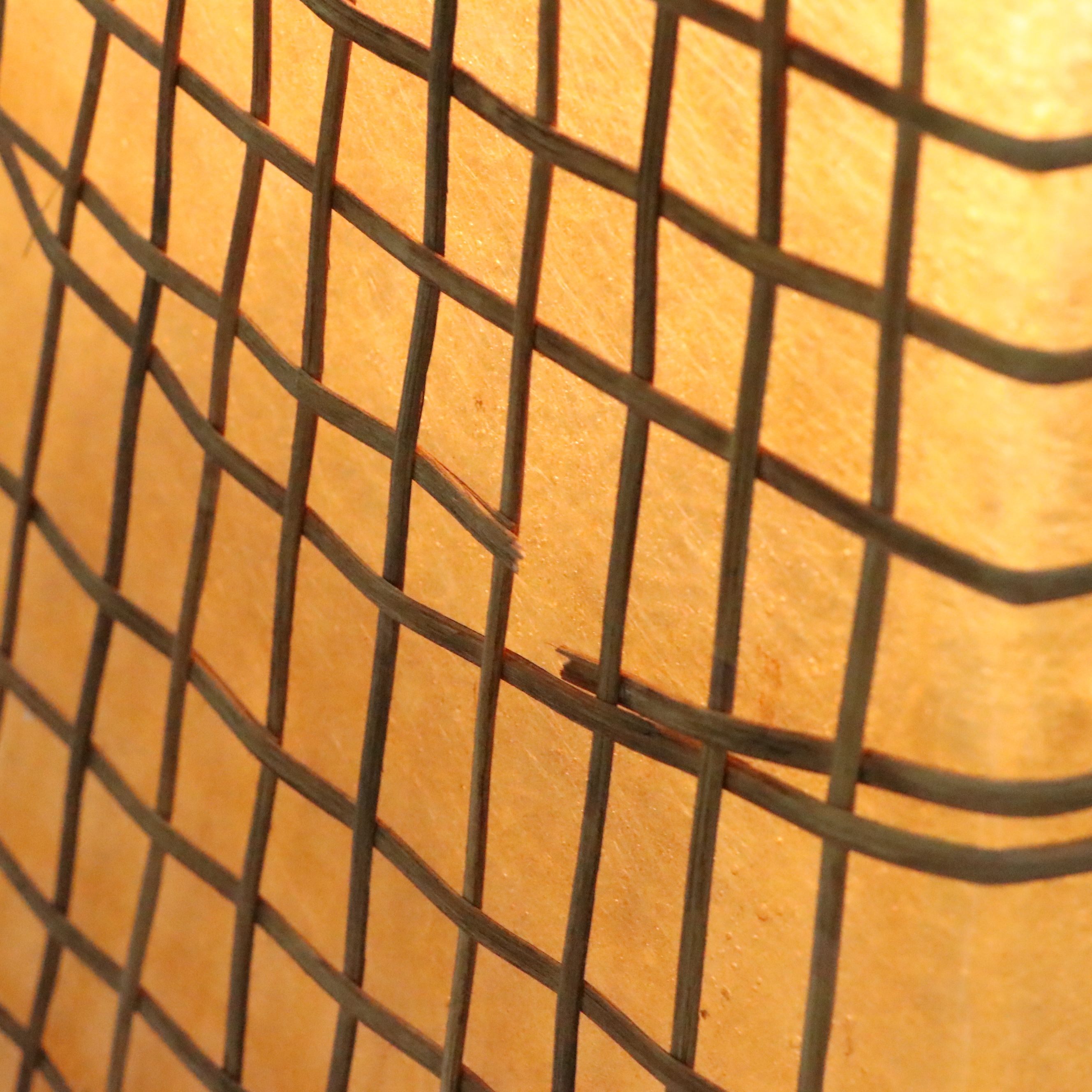 Fiberglass and Rattan Table Lamp, Vintage