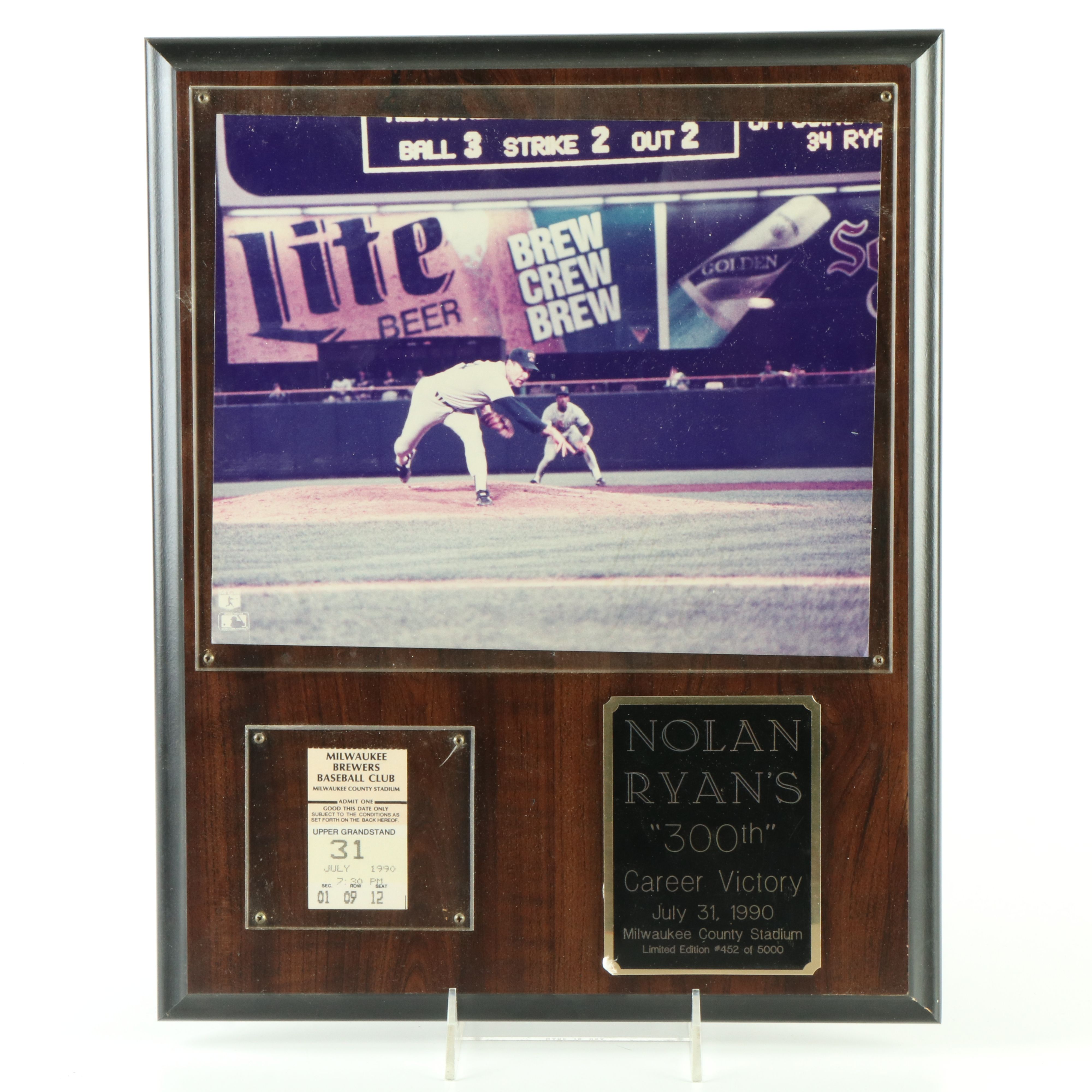 Nolan Ryan Signed Texas Rangers Baseball Displays