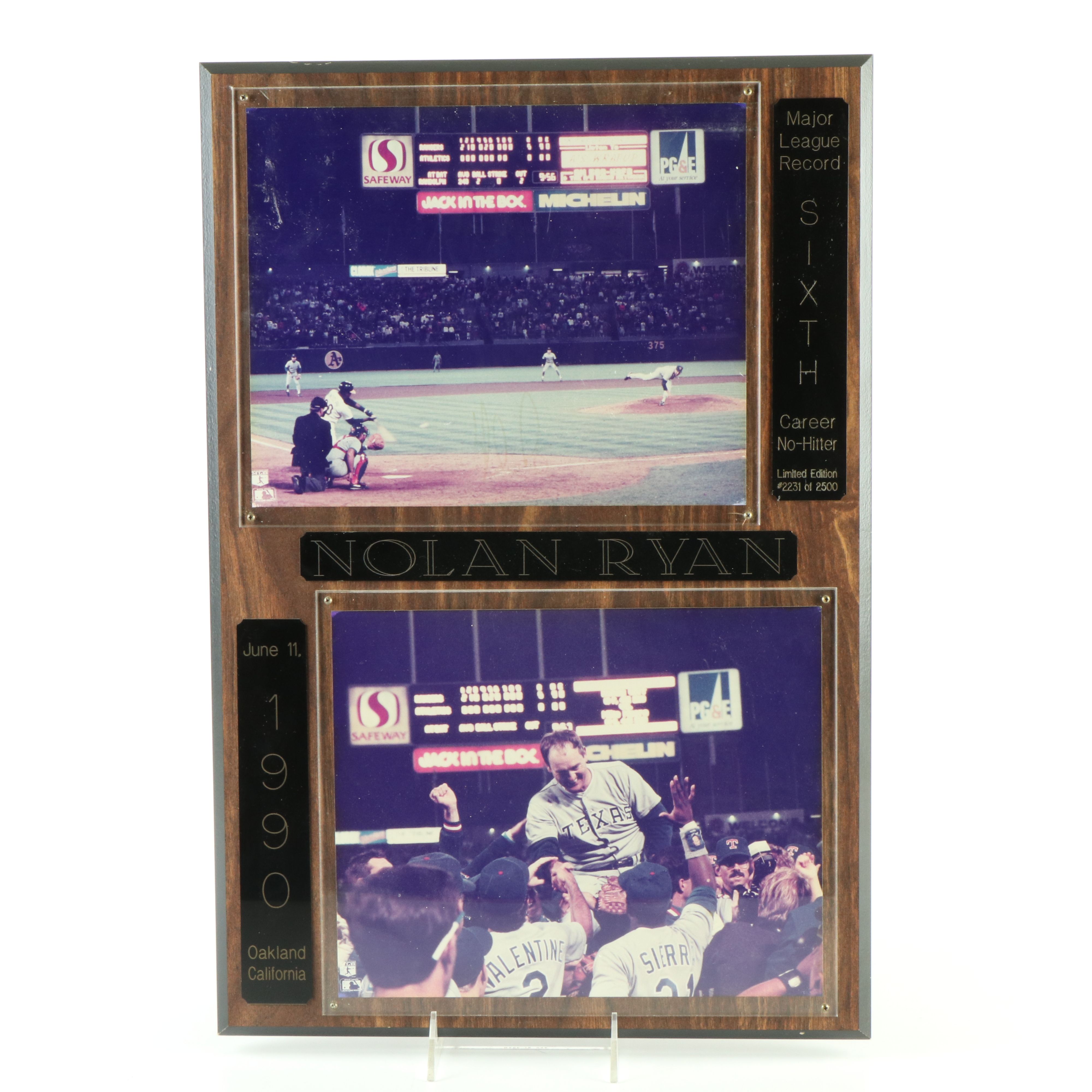 Nolan Ryan Signed Texas Rangers Baseball Displays