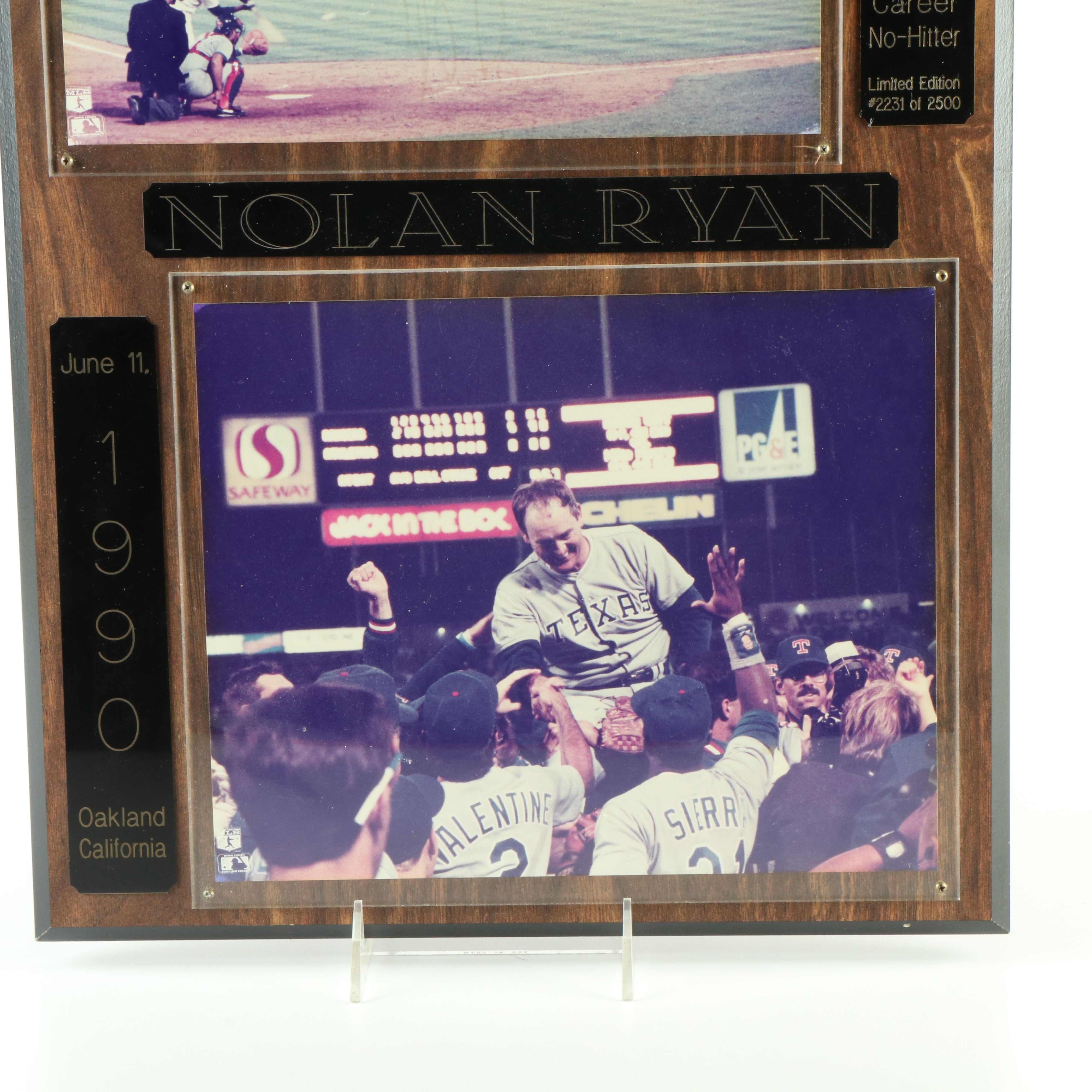 Nolan Ryan Signed Texas Rangers Baseball Displays