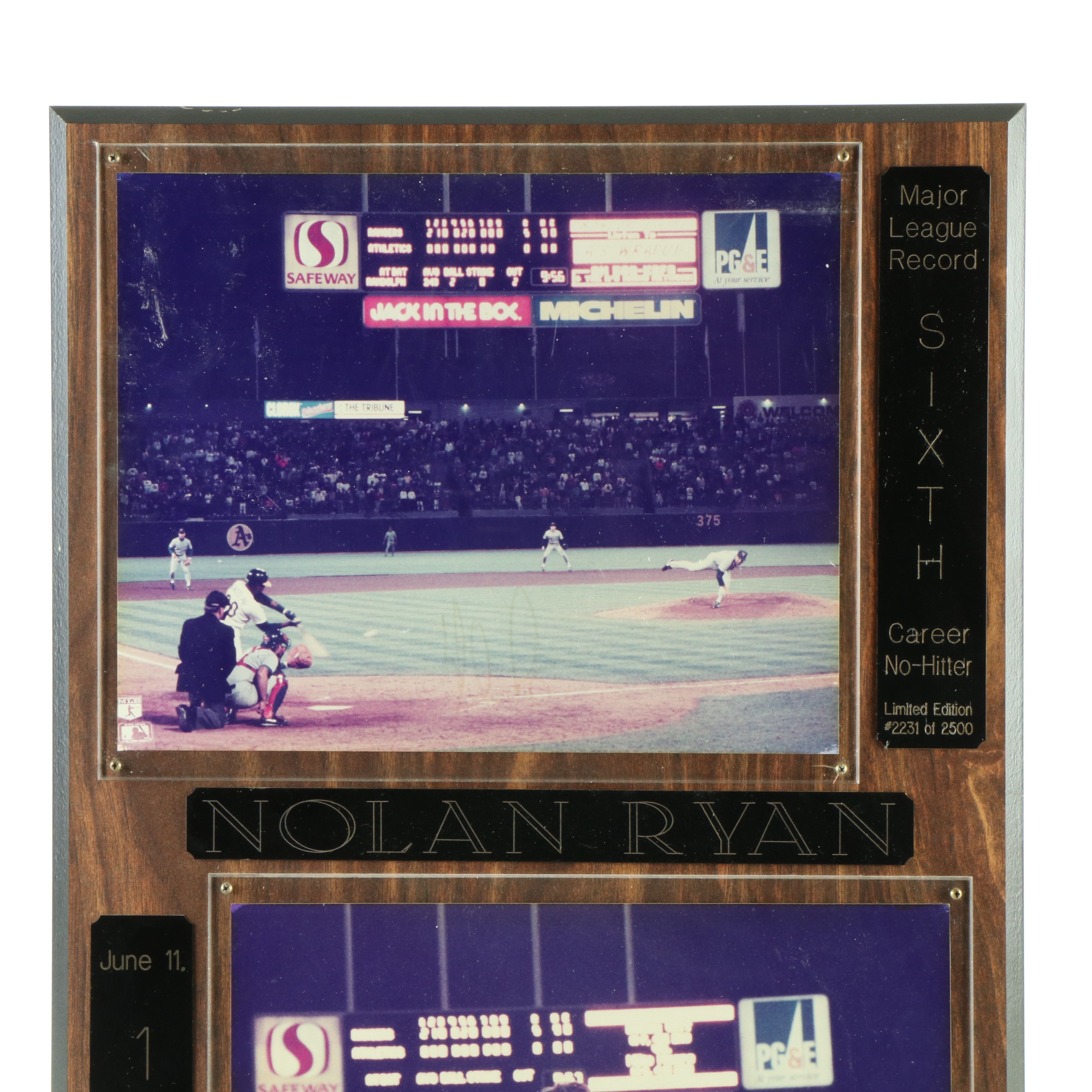 Nolan Ryan Signed Texas Rangers Baseball Displays