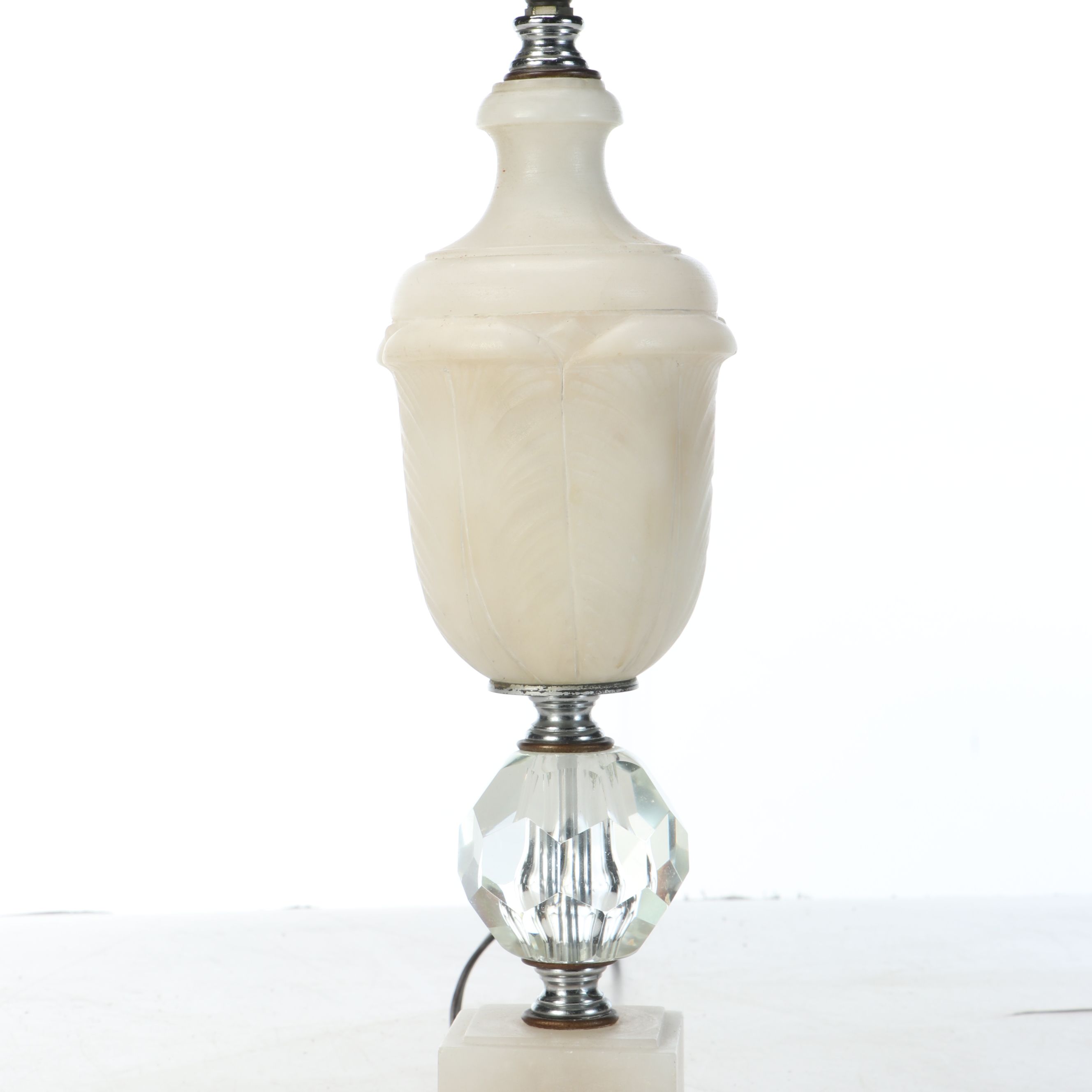 Carved Alabaster Table Lamp