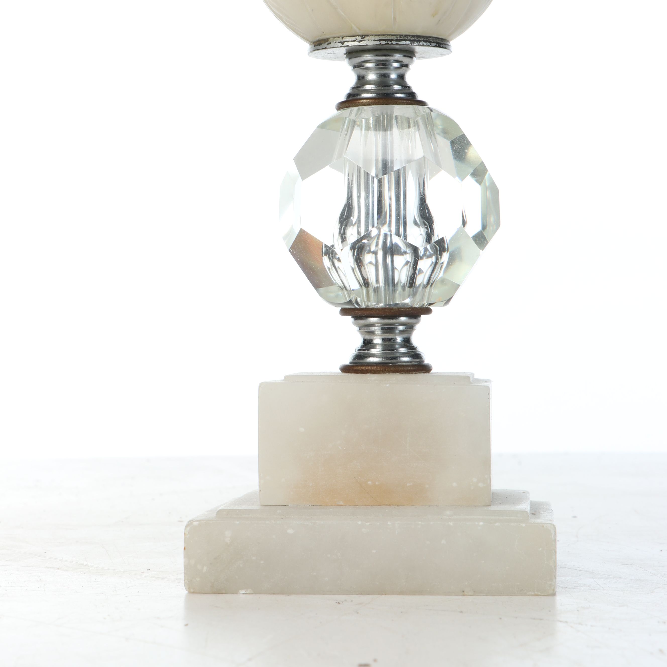 Carved Alabaster Table Lamp