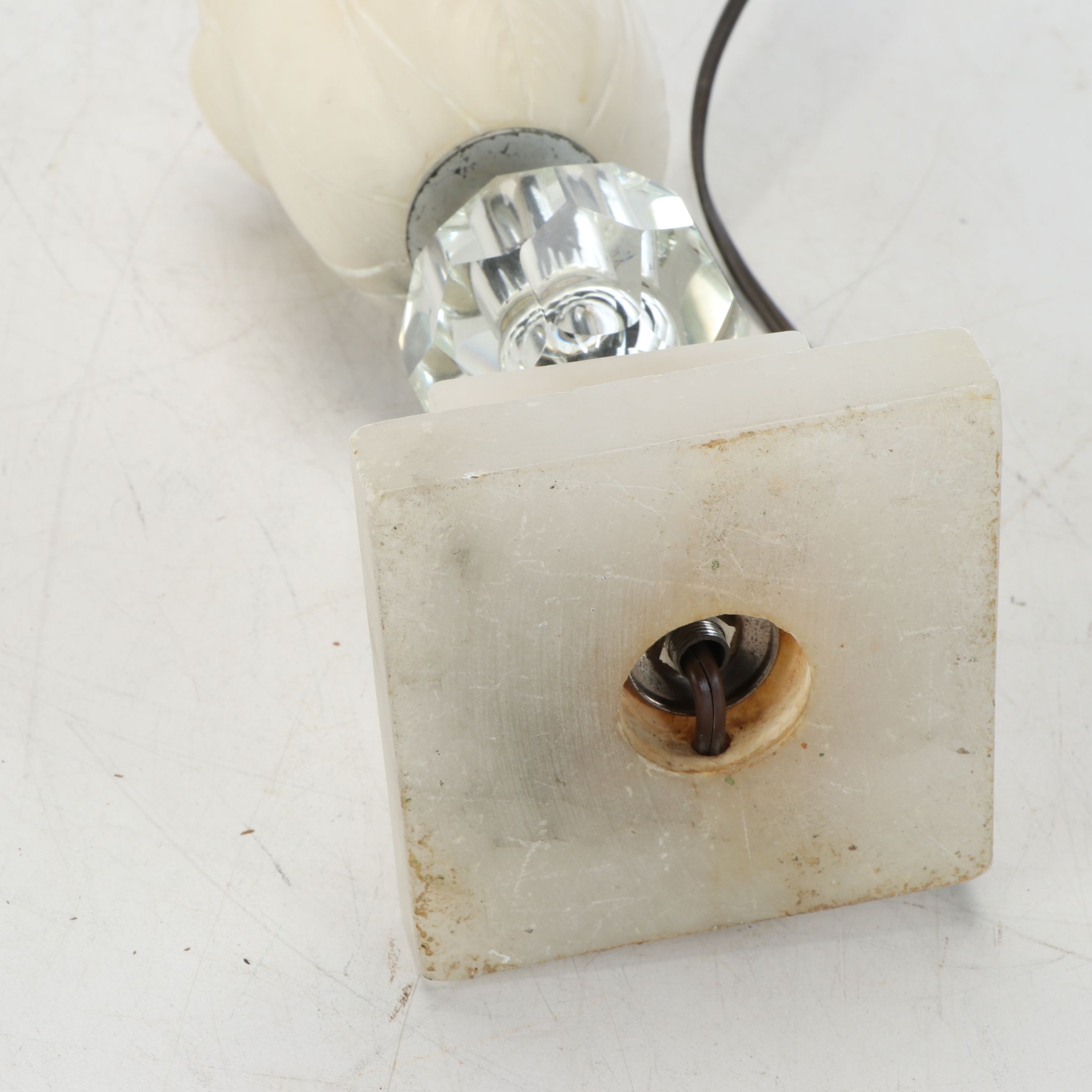 Carved Alabaster Table Lamp