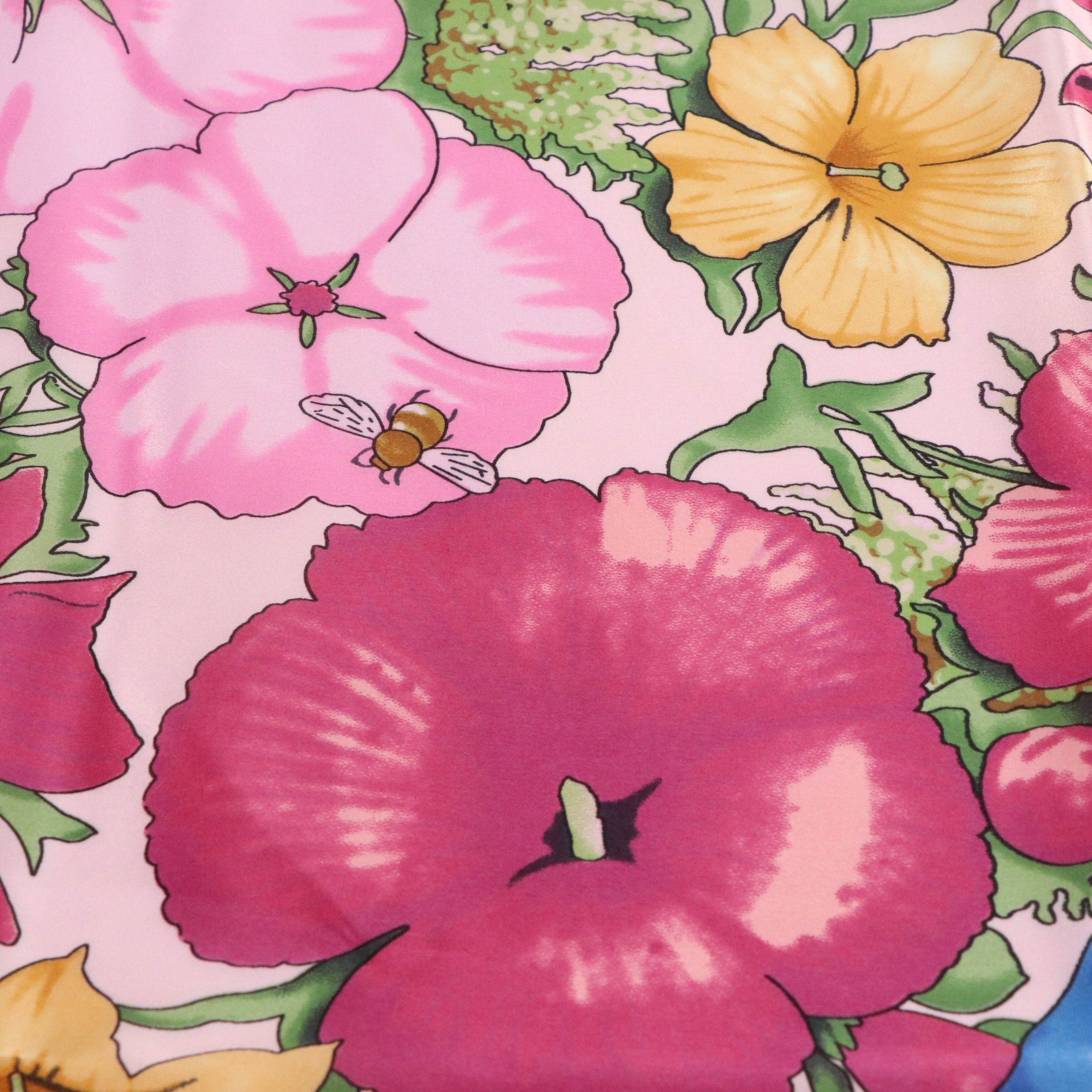 Wensli Floral Printed Pure Silk Scarf, With Box