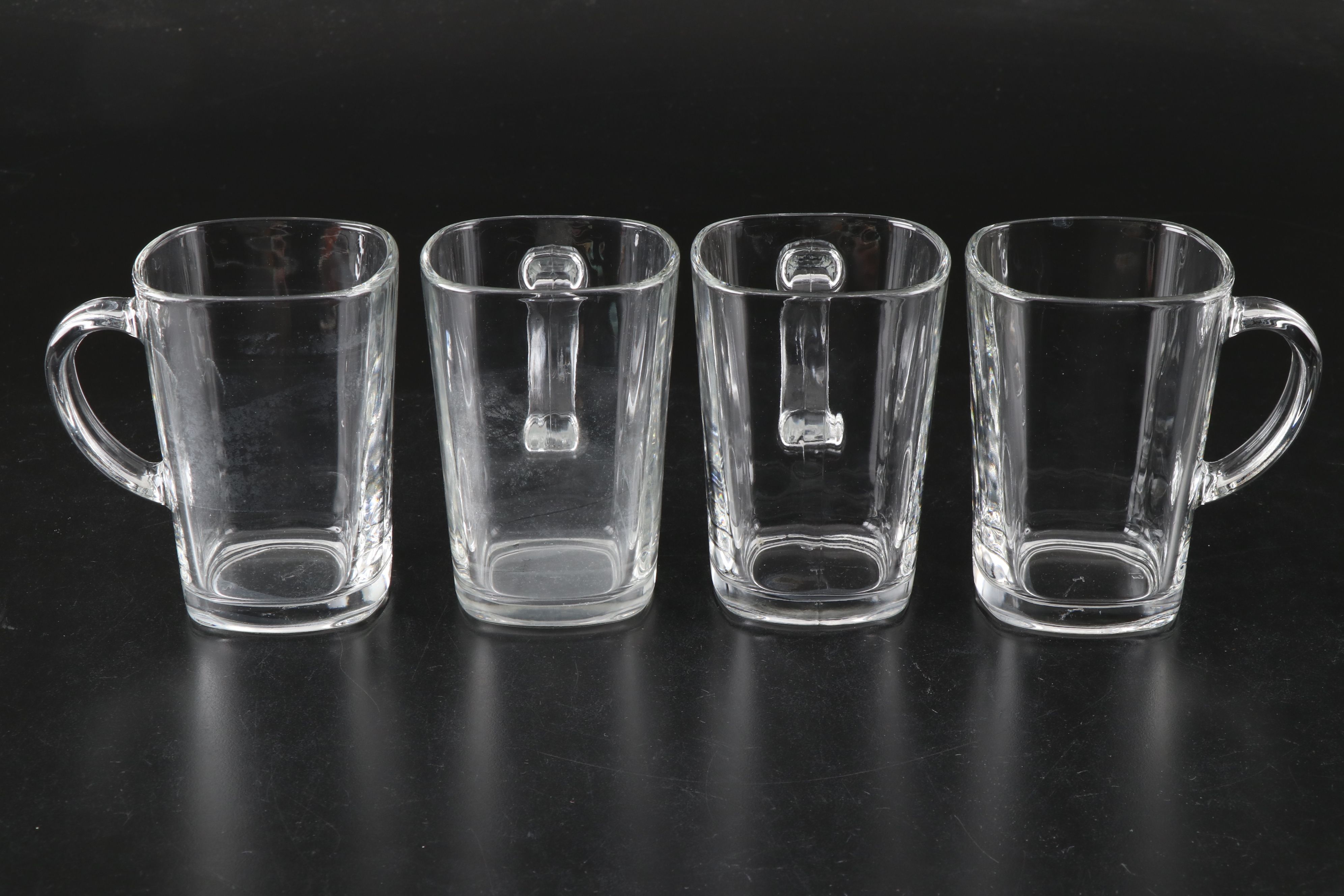 Blown Glass Pitcher with Libbey Mugs and Other Highball Glasses