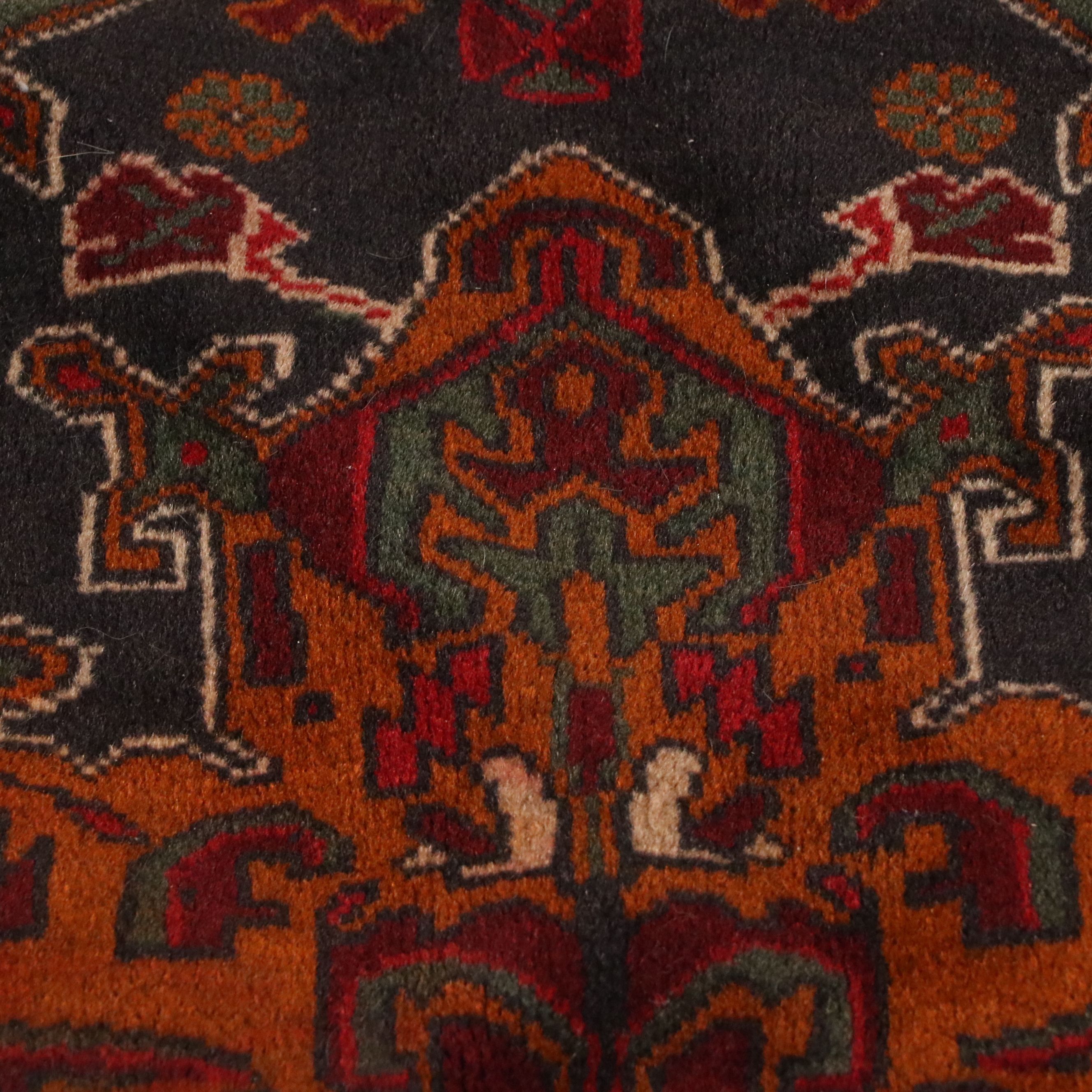 3'1 x 5'6 Hand-Knotted Afghan Taimani Area Rug