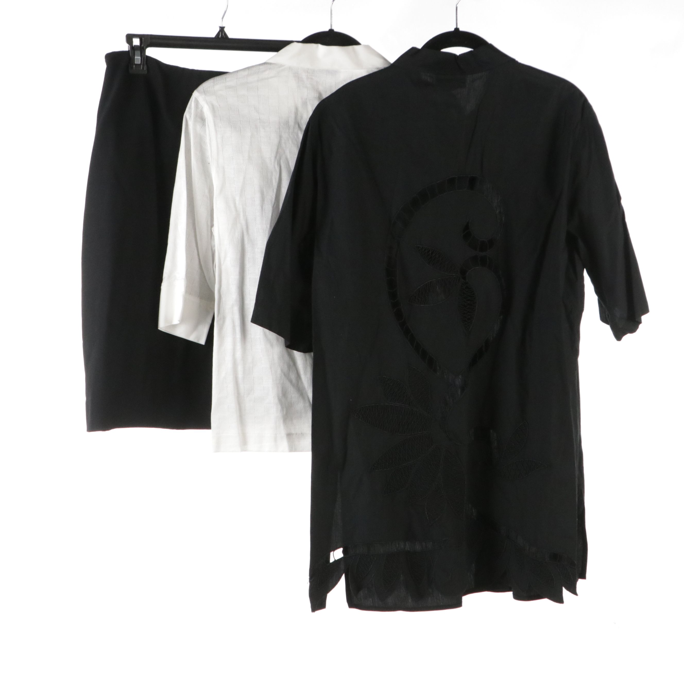 La Perla Back Open Embroidery Shirt Dress, Badgley Mischka Wool Skirt & More