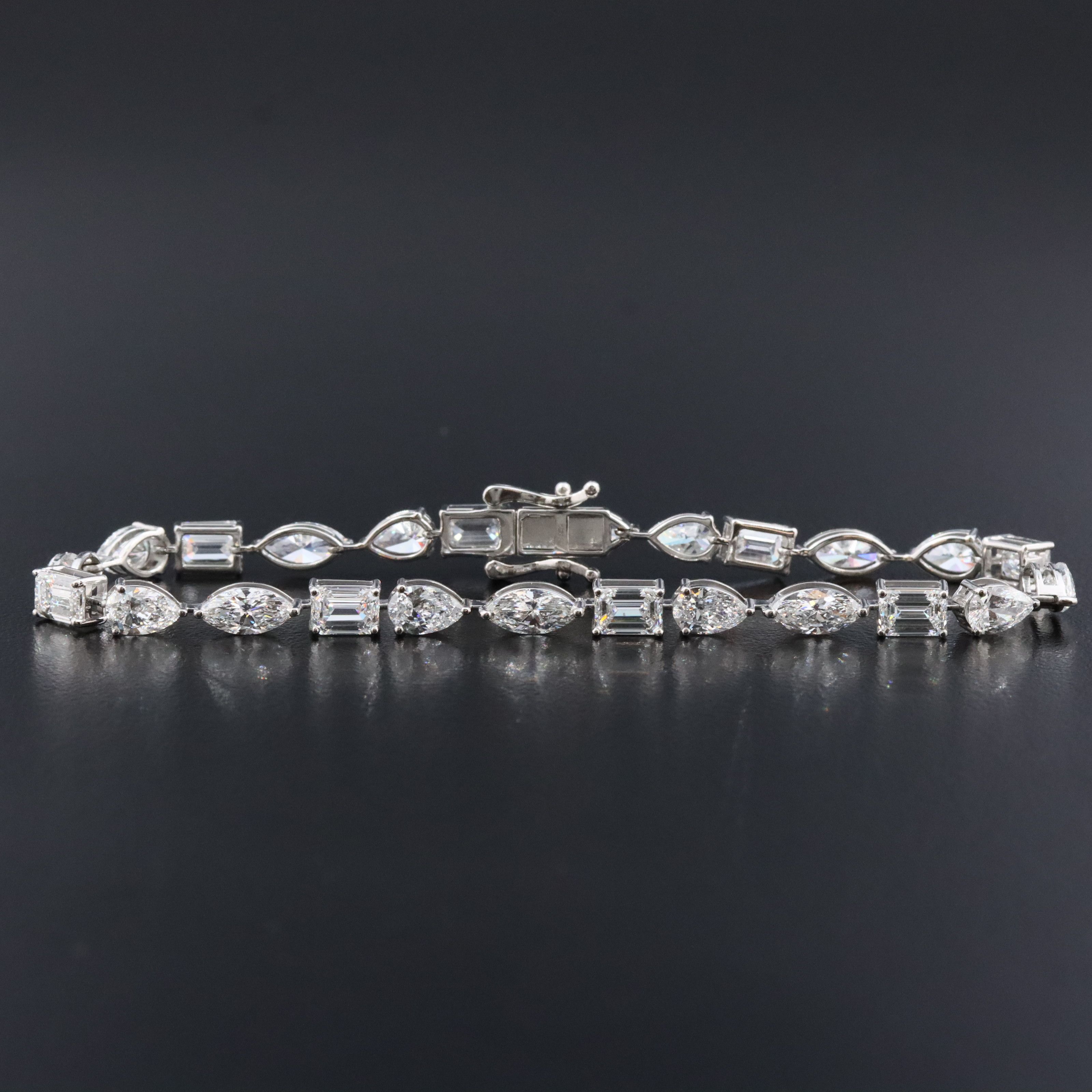 Platinum 11.57 CTW Lab Grown Diamond Line Bracelet