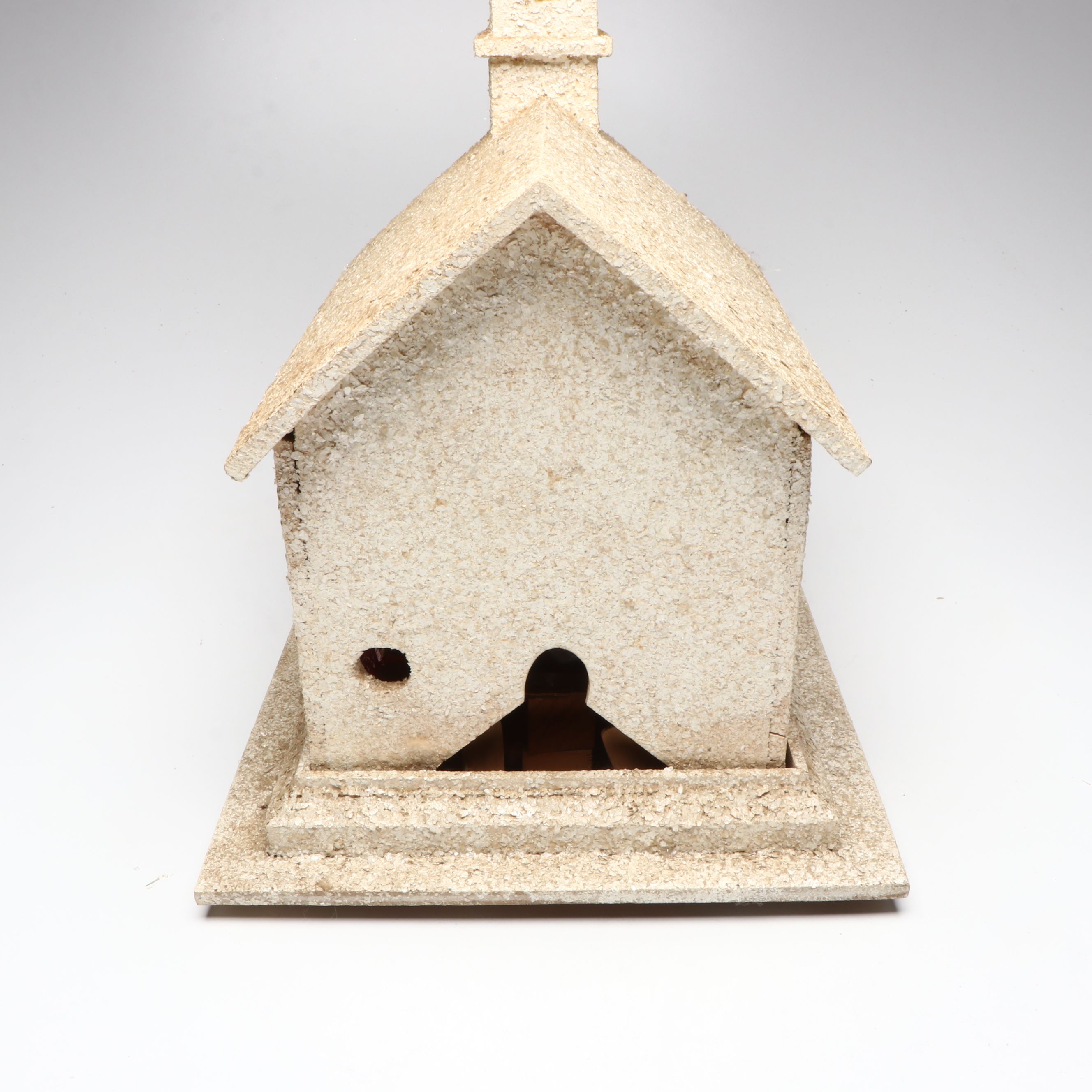 Handcrafted 1940s Air Force Crate Church with Nativity Figurines and Other Décor