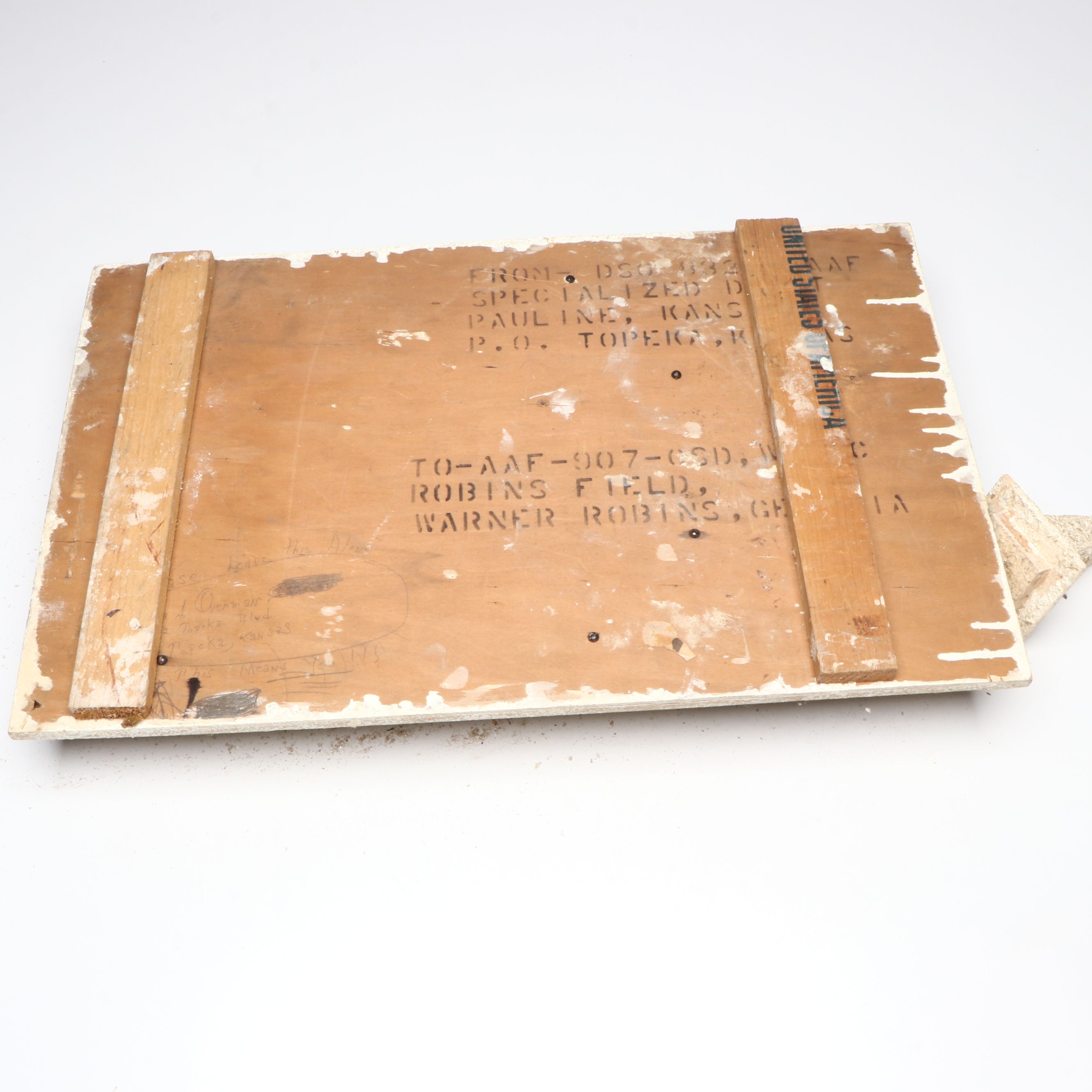 Handcrafted 1940s Air Force Crate Church with Nativity Figurines and Other Décor