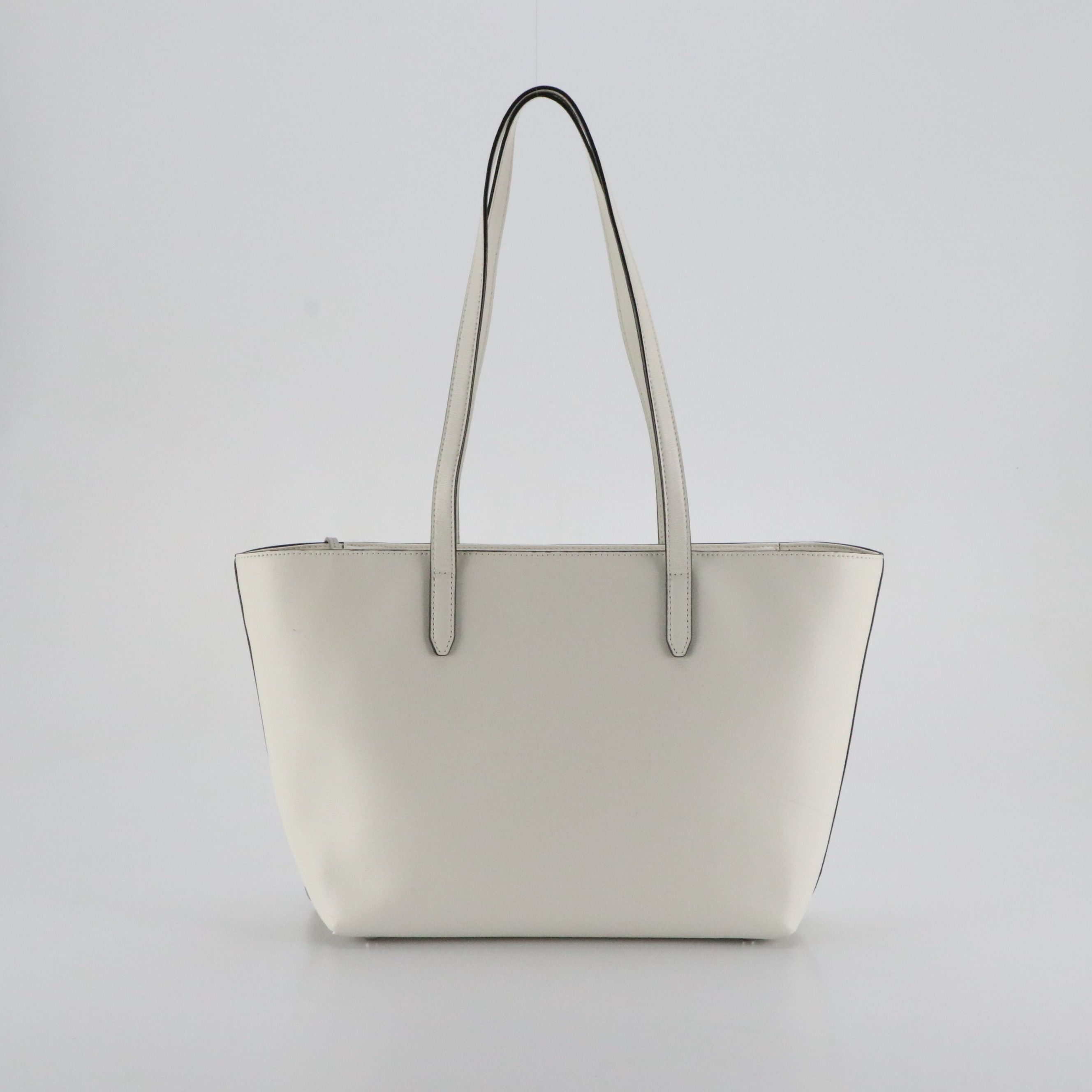 DKNY Shoulder Tote Bag in White Textured Cow Leather
