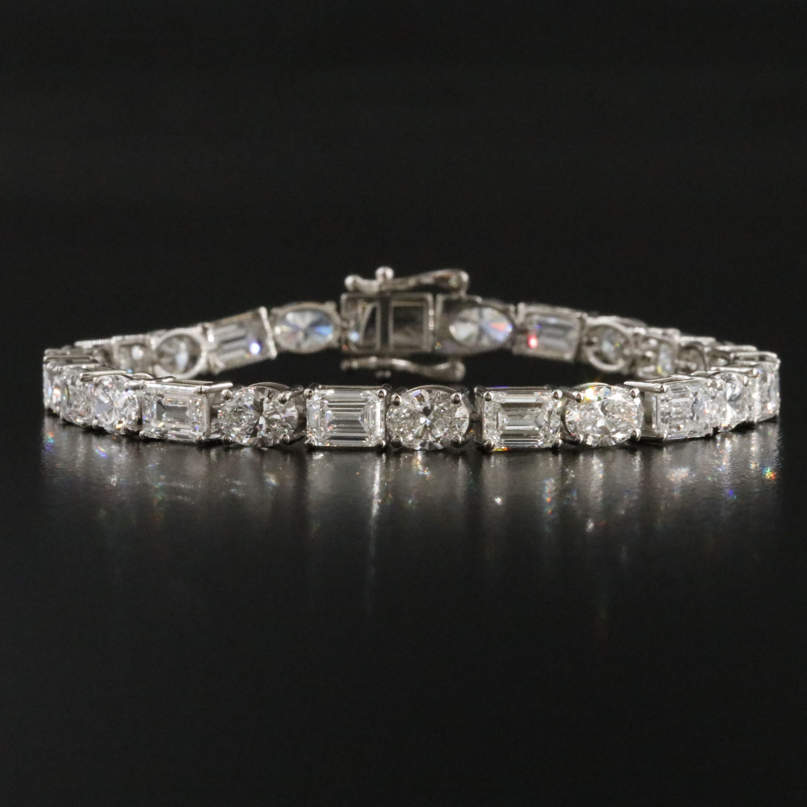 Platinum 14.36 CTW Lab Grown Diamond Line Bracelet