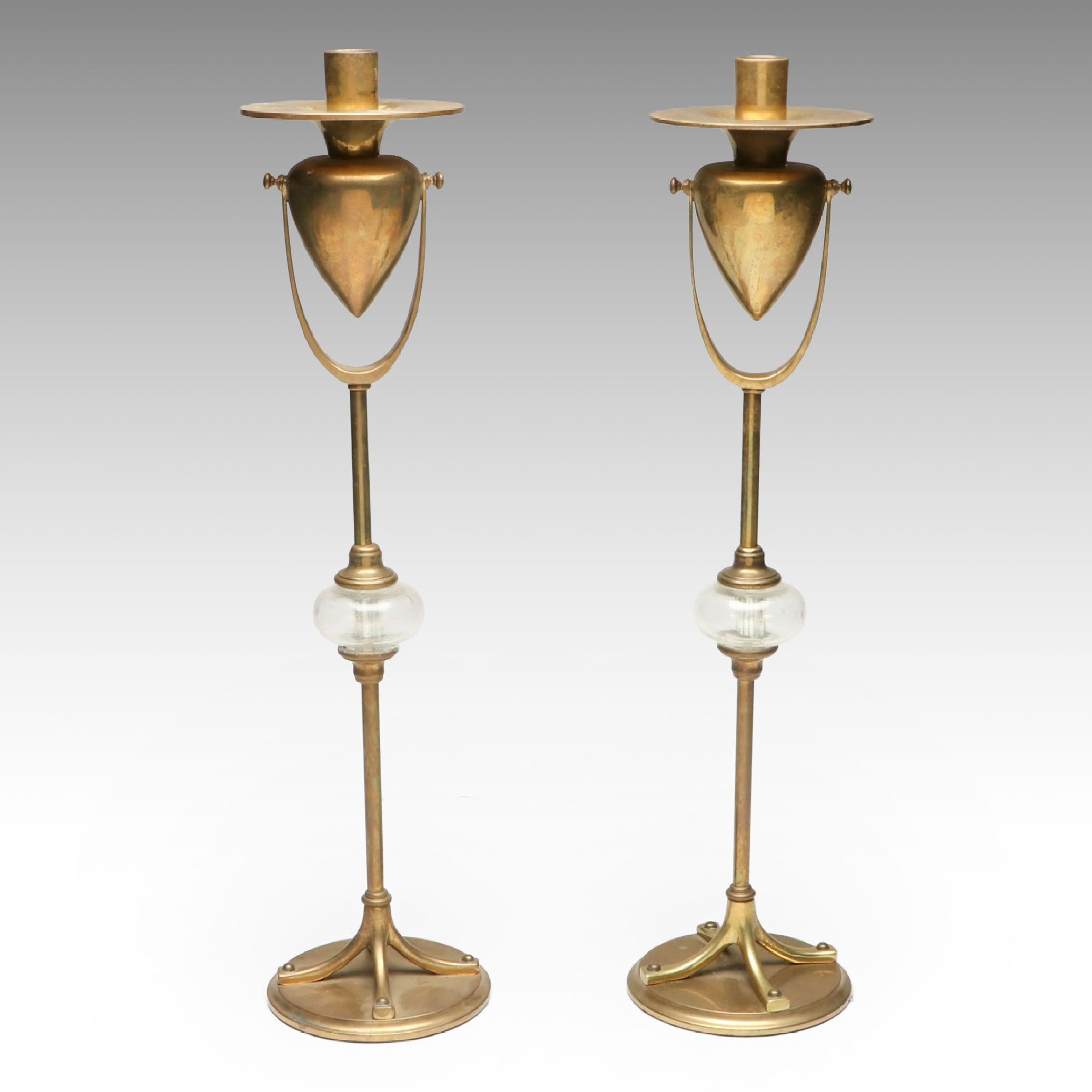 Vintage Chapman Brass Candle Holder Pair