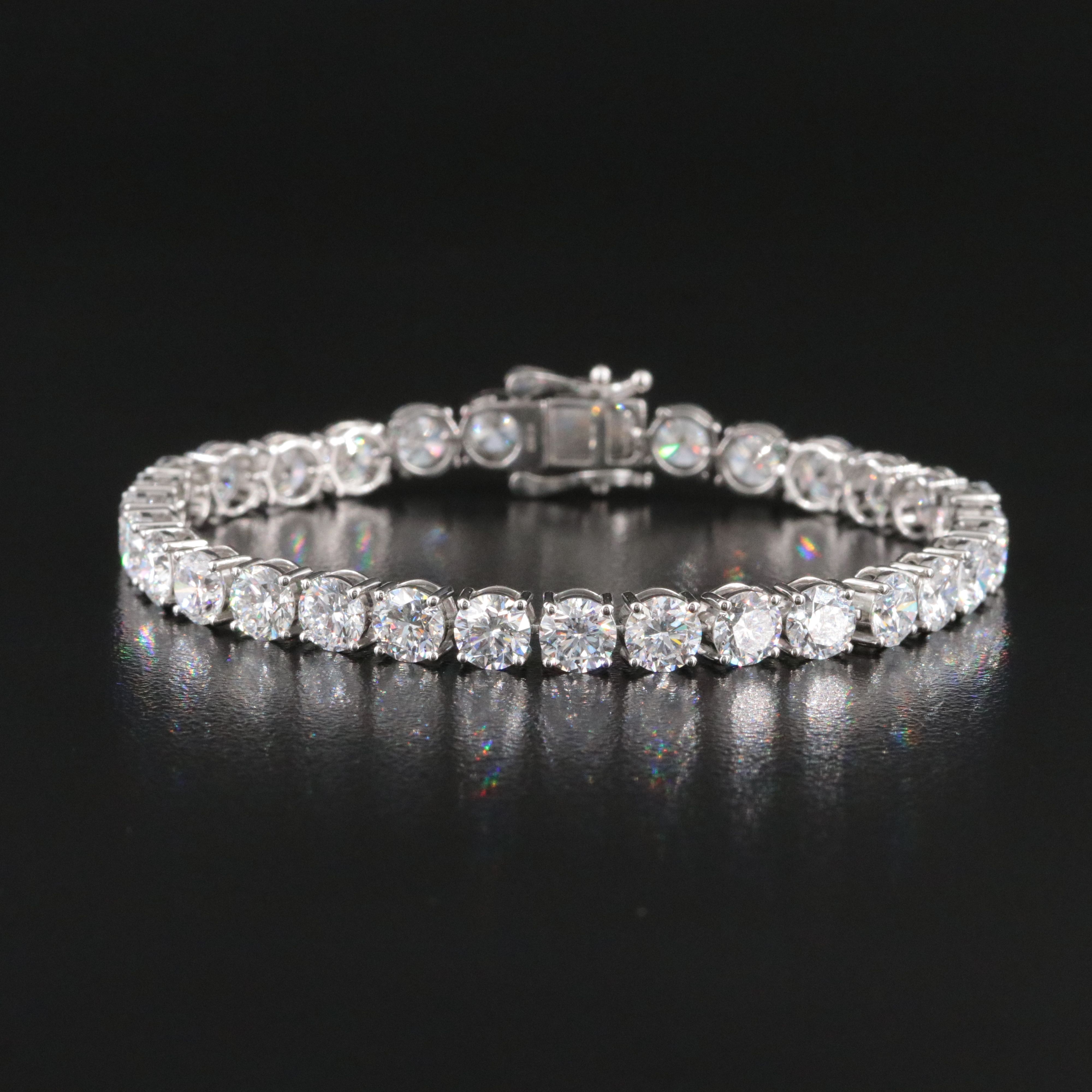 Platinum 13.33 CTW Lab Grown Diamond Line Bracelet