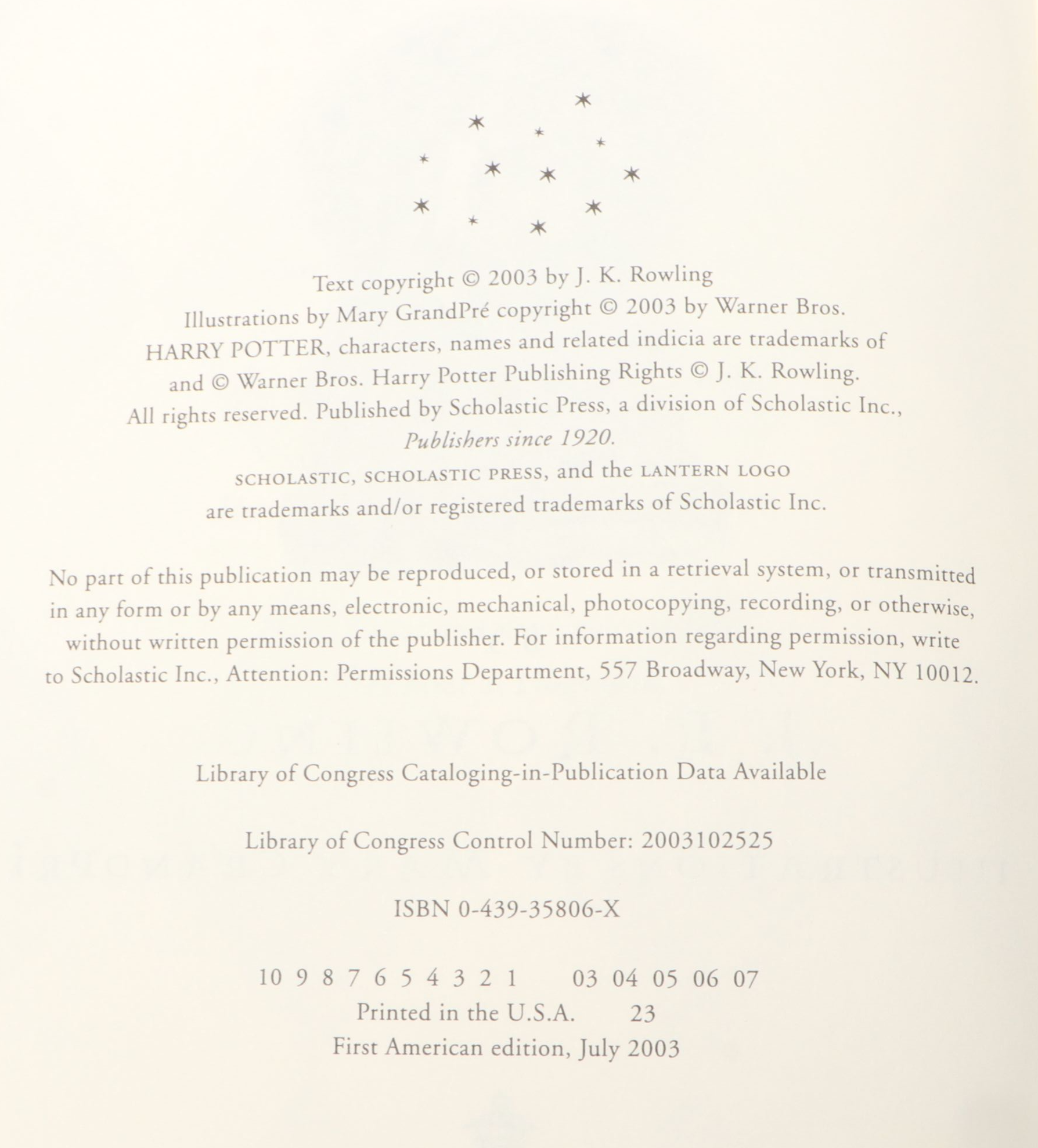 First American Edition "Harry Potter" Complete Series by J. K. Rowling