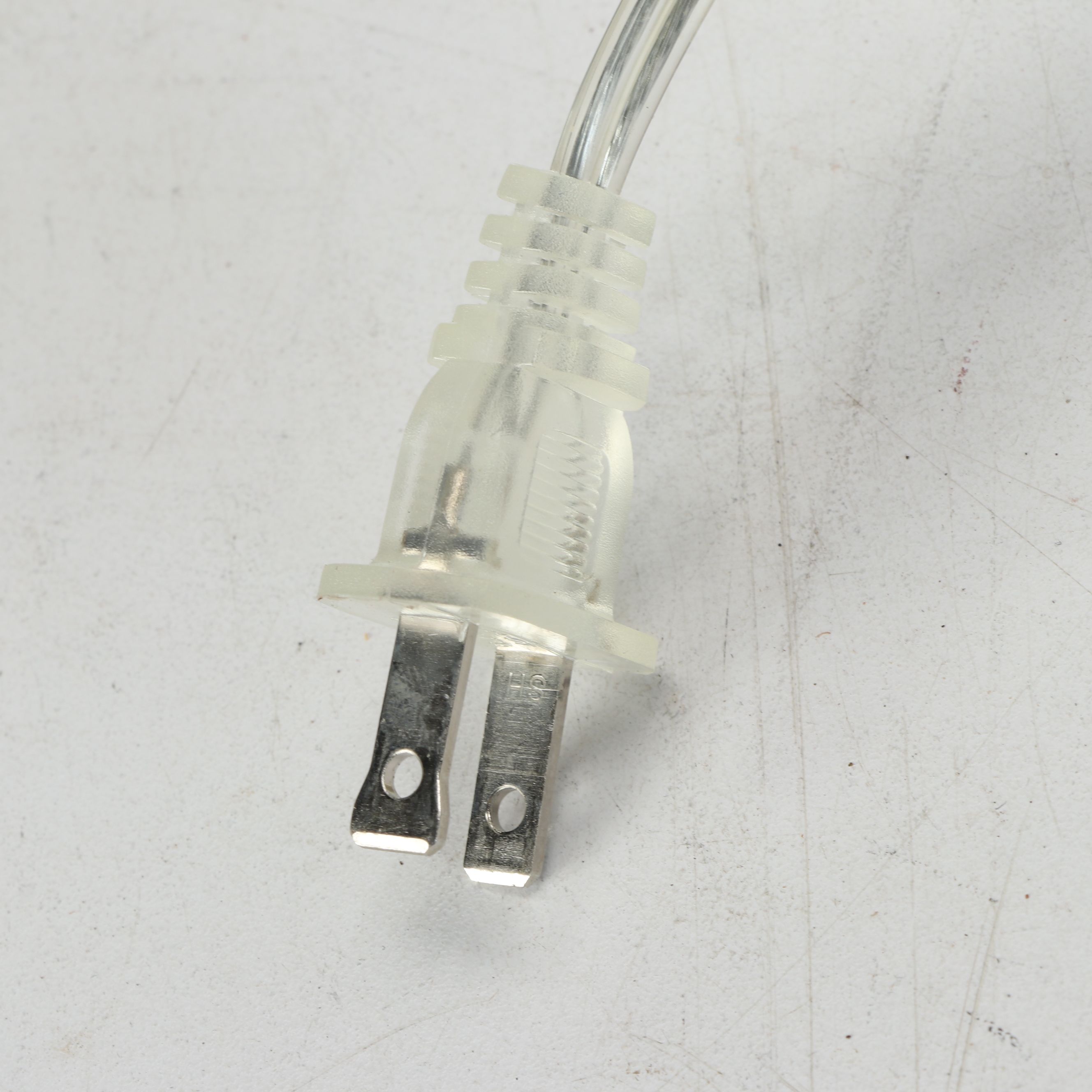 Acrylic Column Table Lamp Pair with Silk Drum Shades