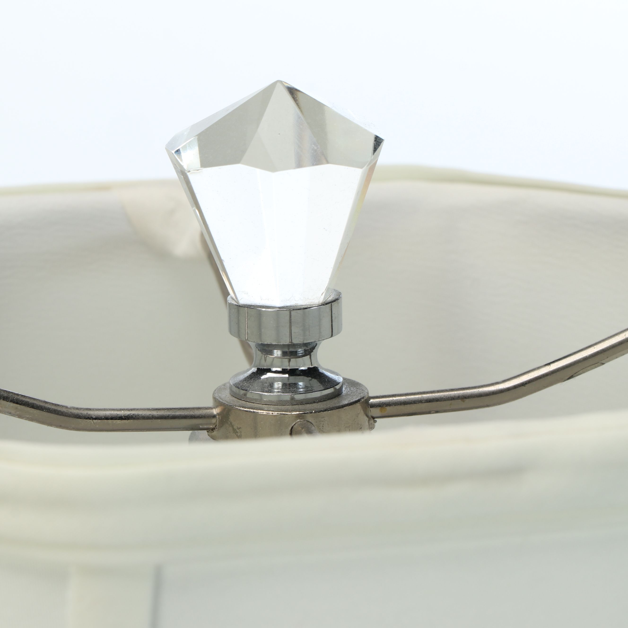 Pair of Stacked Acrylic Base Table Lamps with Bell Shades