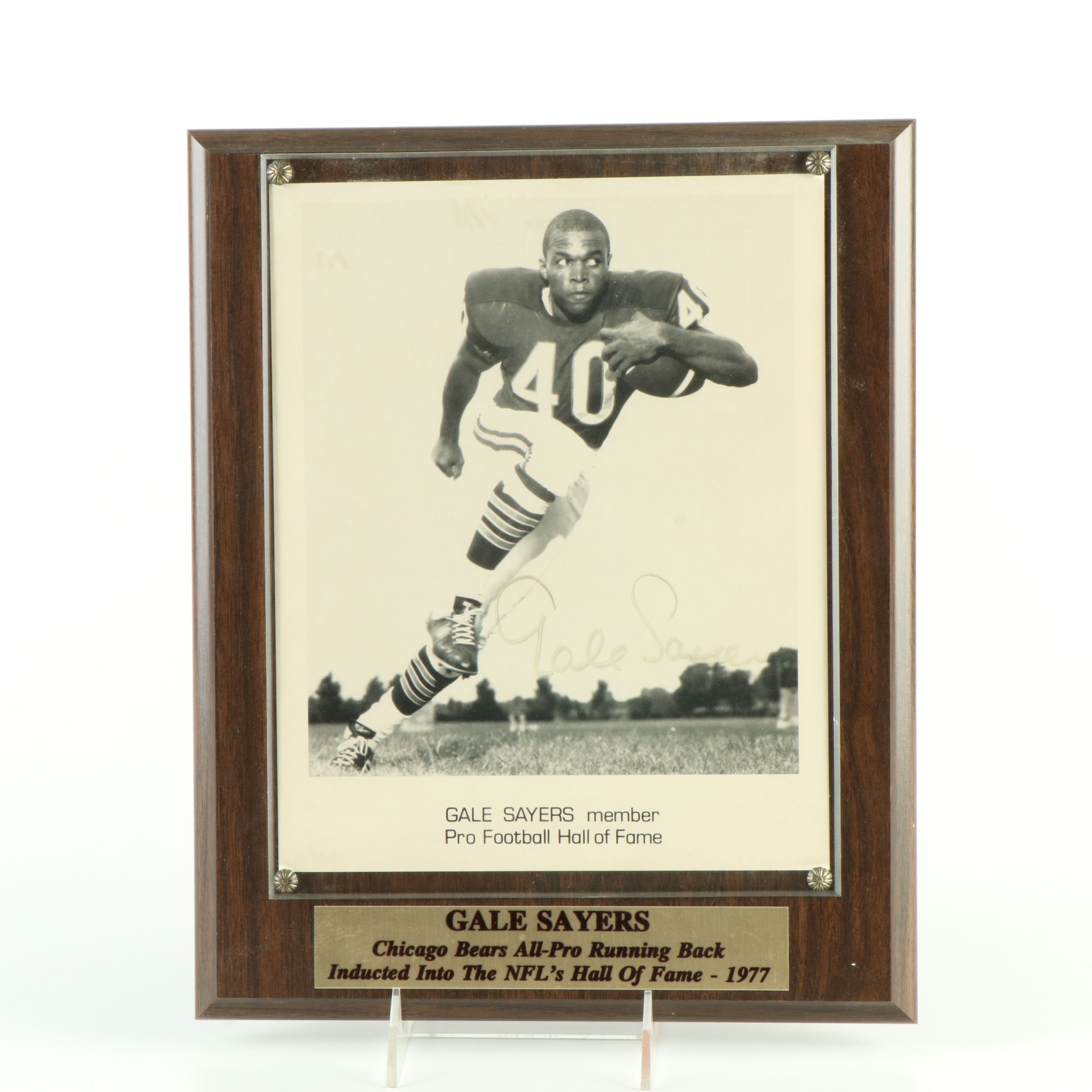Gale Sayers and Walter Payton Signed Chicago Bears Football Displays