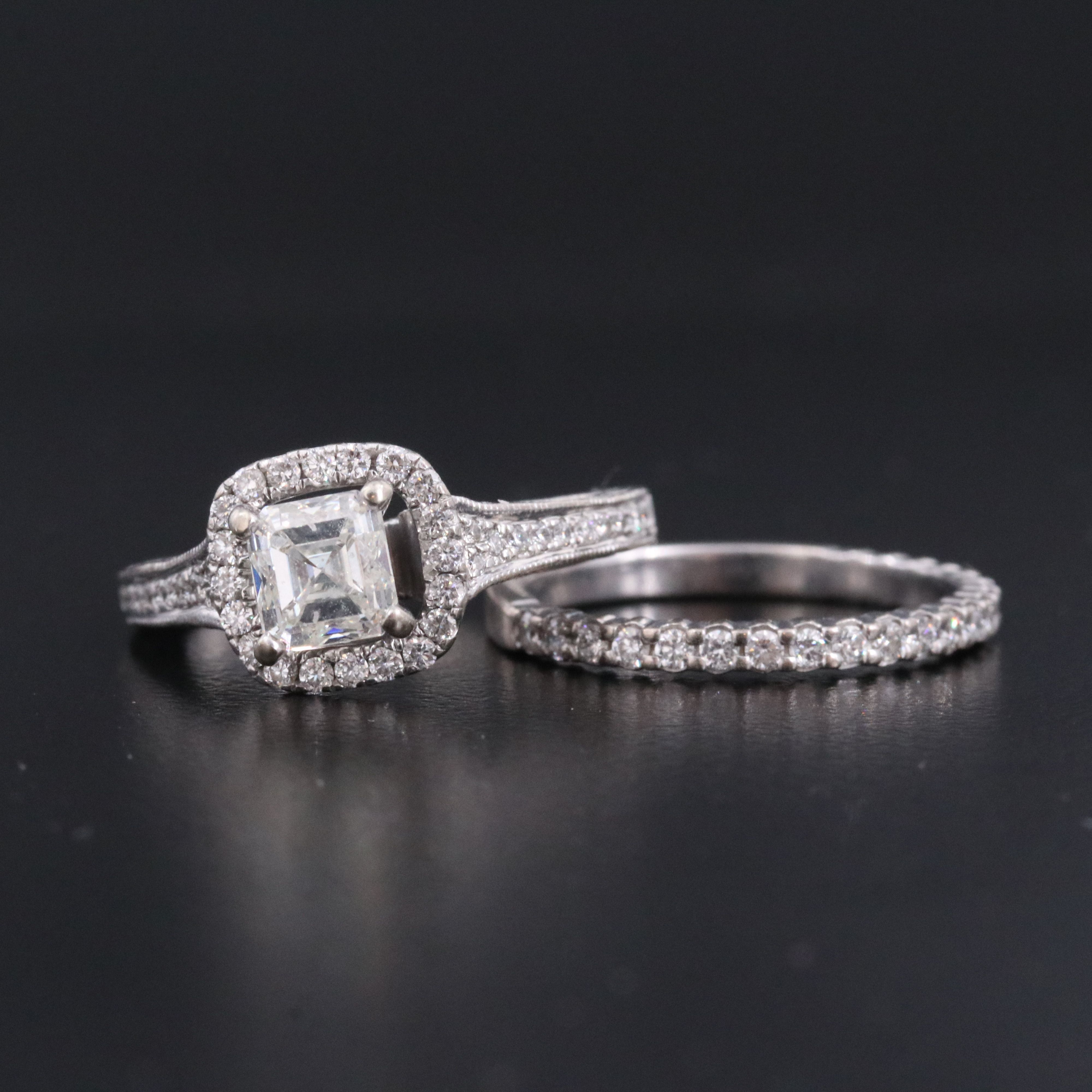 14K and 18K 1.70 CTW Diamond Ring Set with Online IGI Report