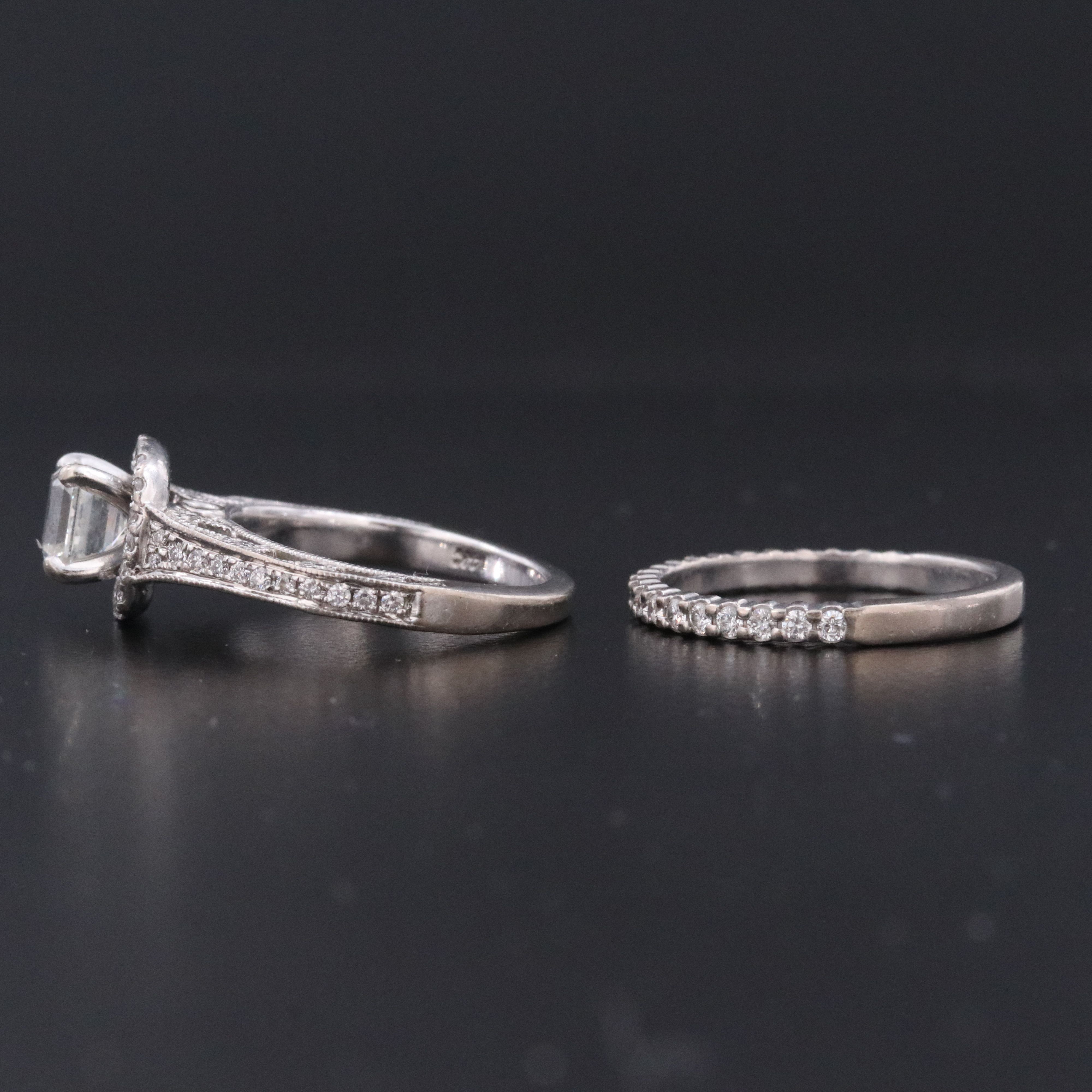 14K and 18K 1.70 CTW Diamond Ring Set with Online IGI Report