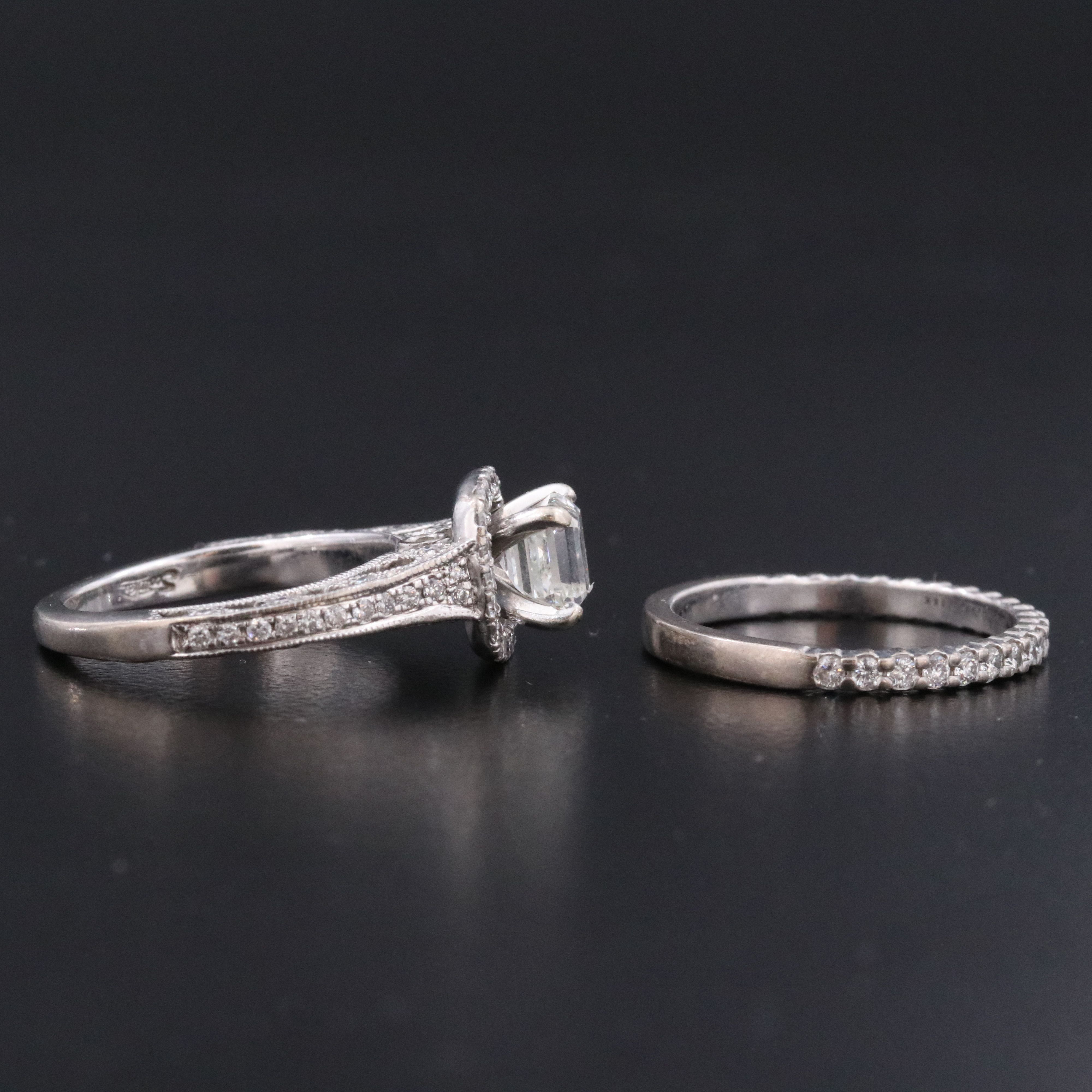 14K and 18K 1.70 CTW Diamond Ring Set with Online IGI Report