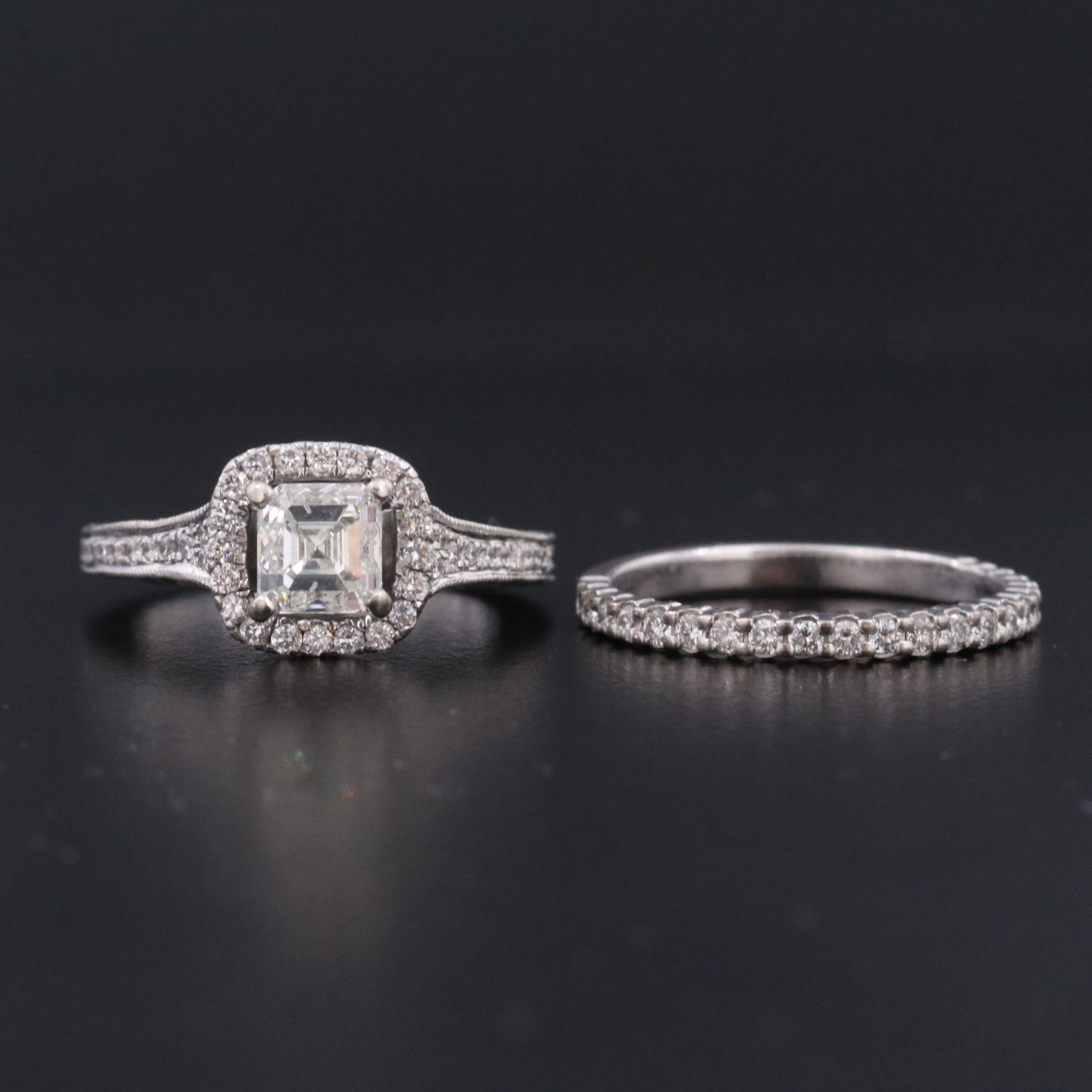 14K and 18K 1.70 CTW Diamond Ring Set with Online IGI Report