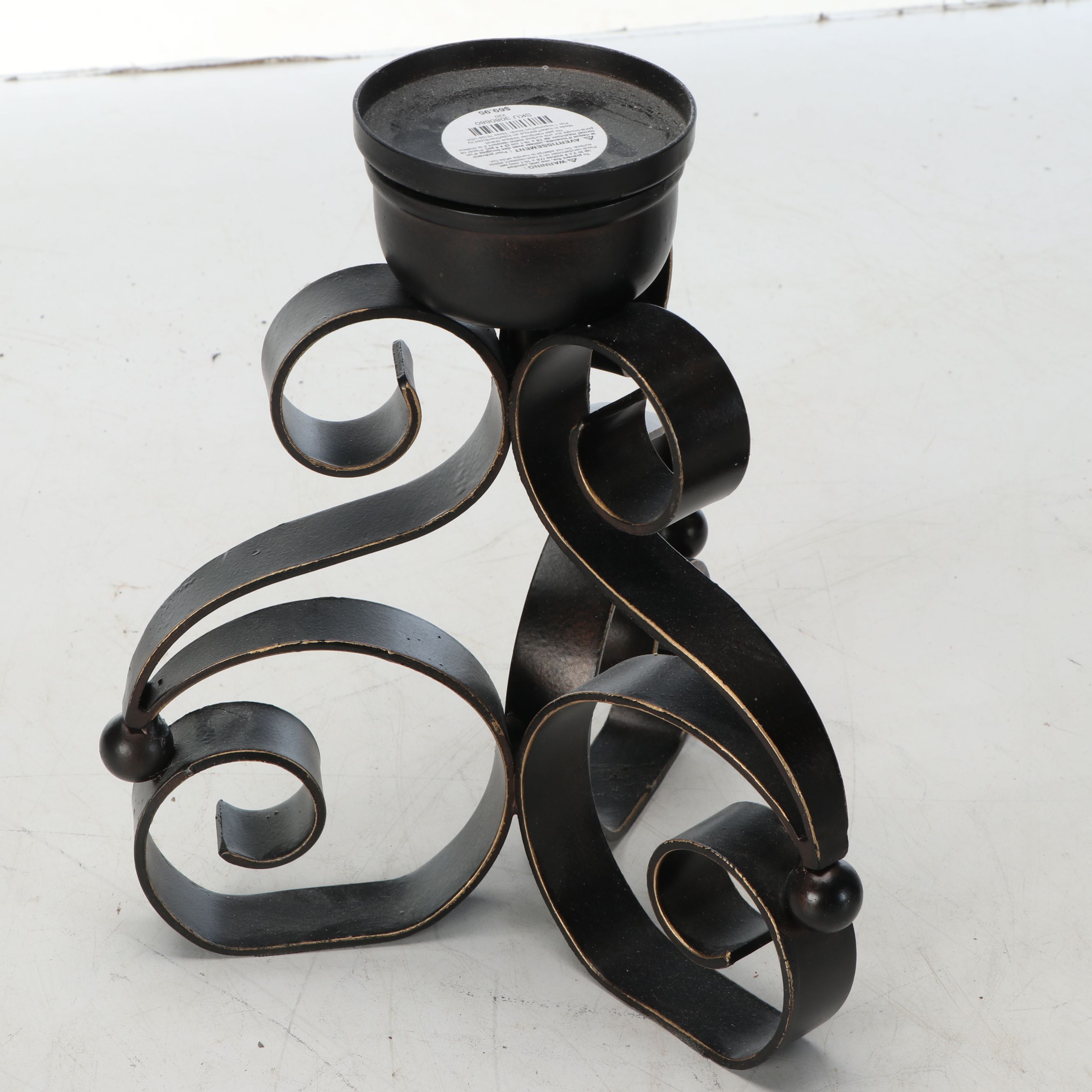 Silverado Home Throw Blanket with Pair of Metal Candle Holders