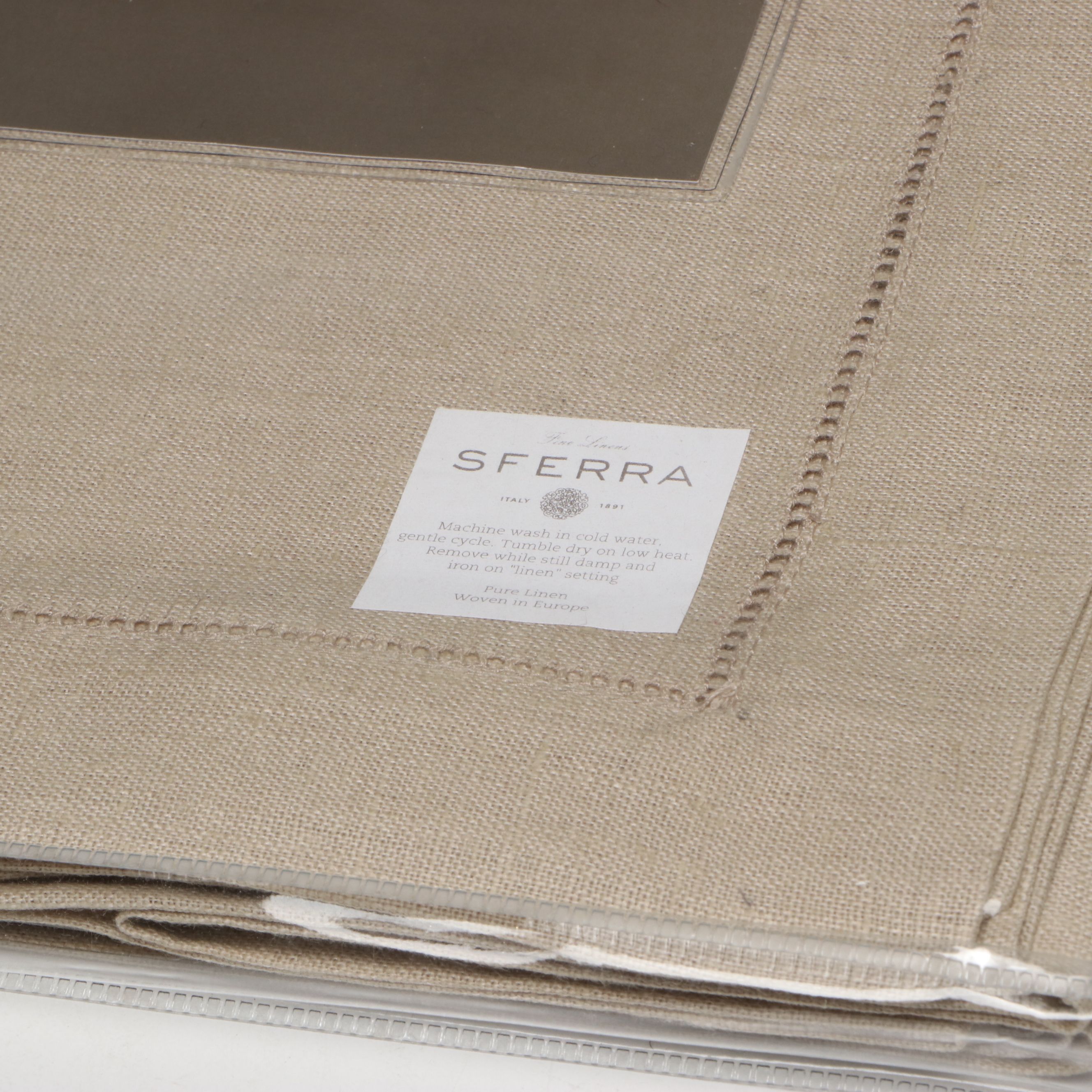 Sferra Linen Tablecloth with Smith & Hawken Placemats and Other Table Linens