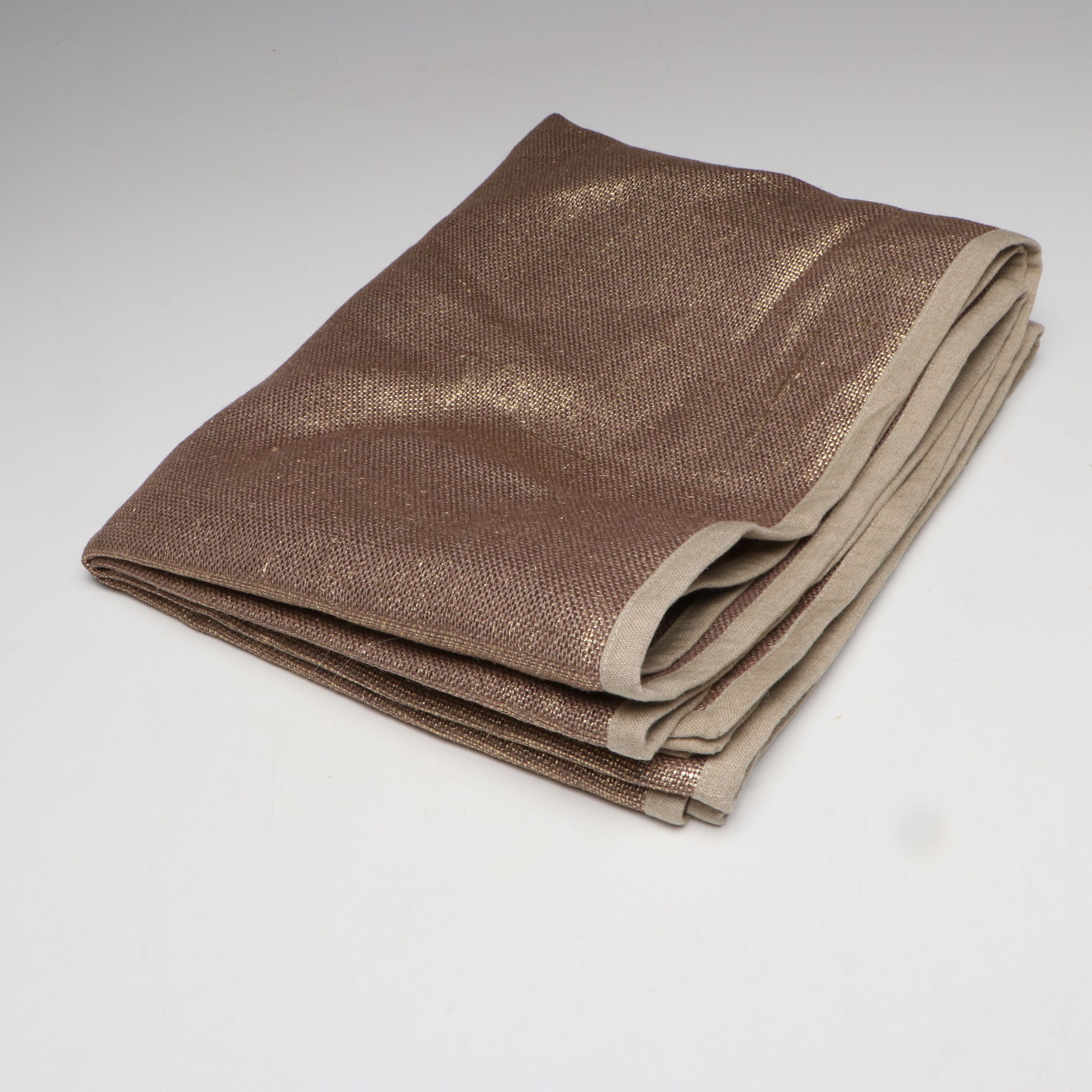 Sferra Linen Tablecloth with Smith & Hawken Placemats and Other Table Linens