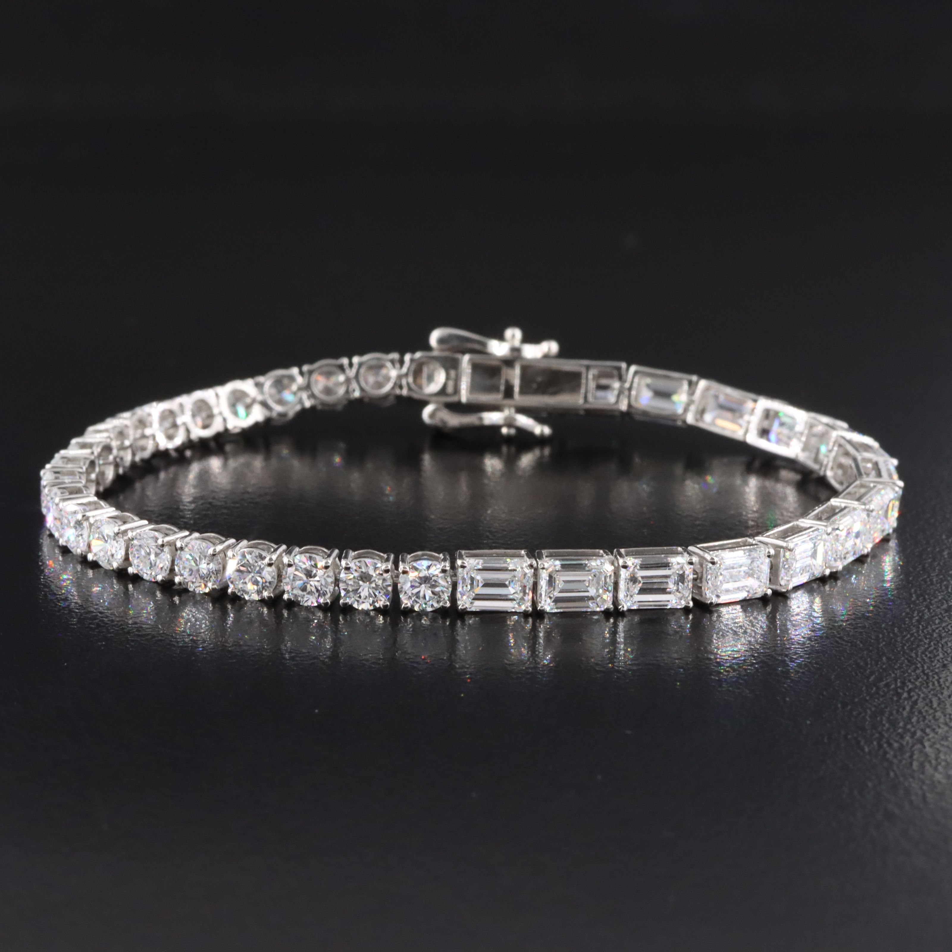 Platinum 10.99 CTW Lab Grown Diamond Line Bracelet