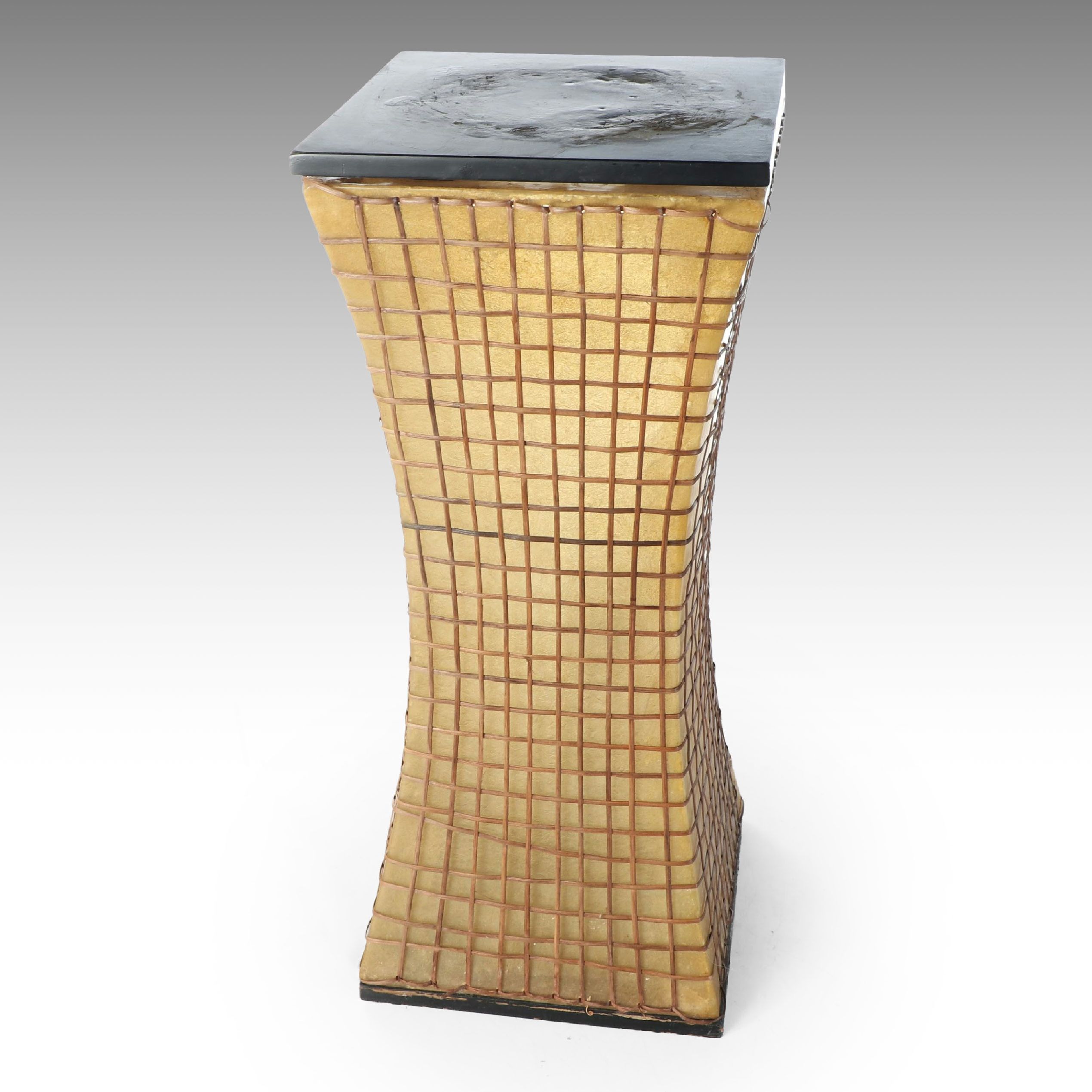 Fiberglass and Rattan Table Lamp, Vintage