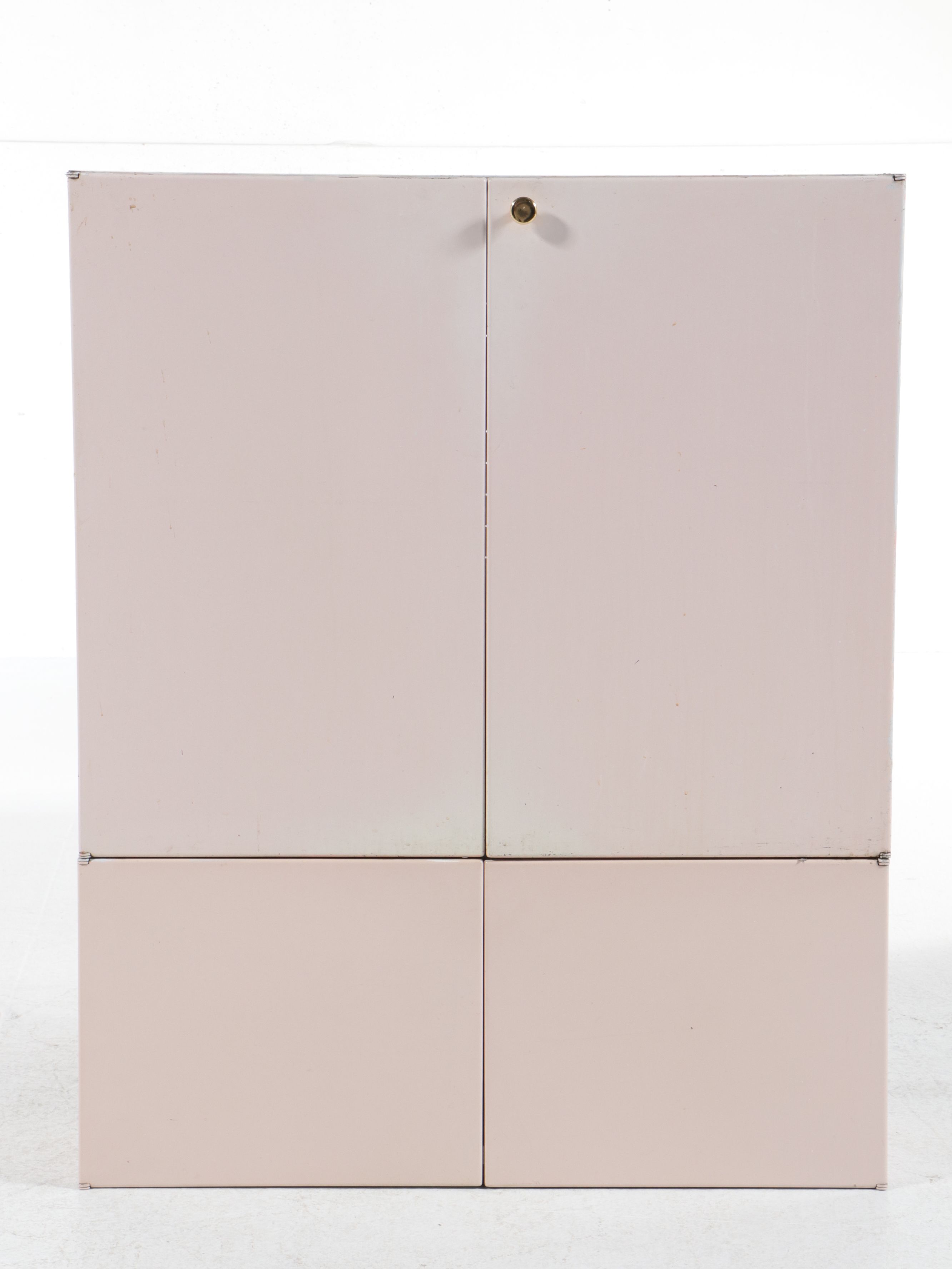 General Electric Pink-Enameled Stacking Storage Cabinet, Early to Mid-20th C.