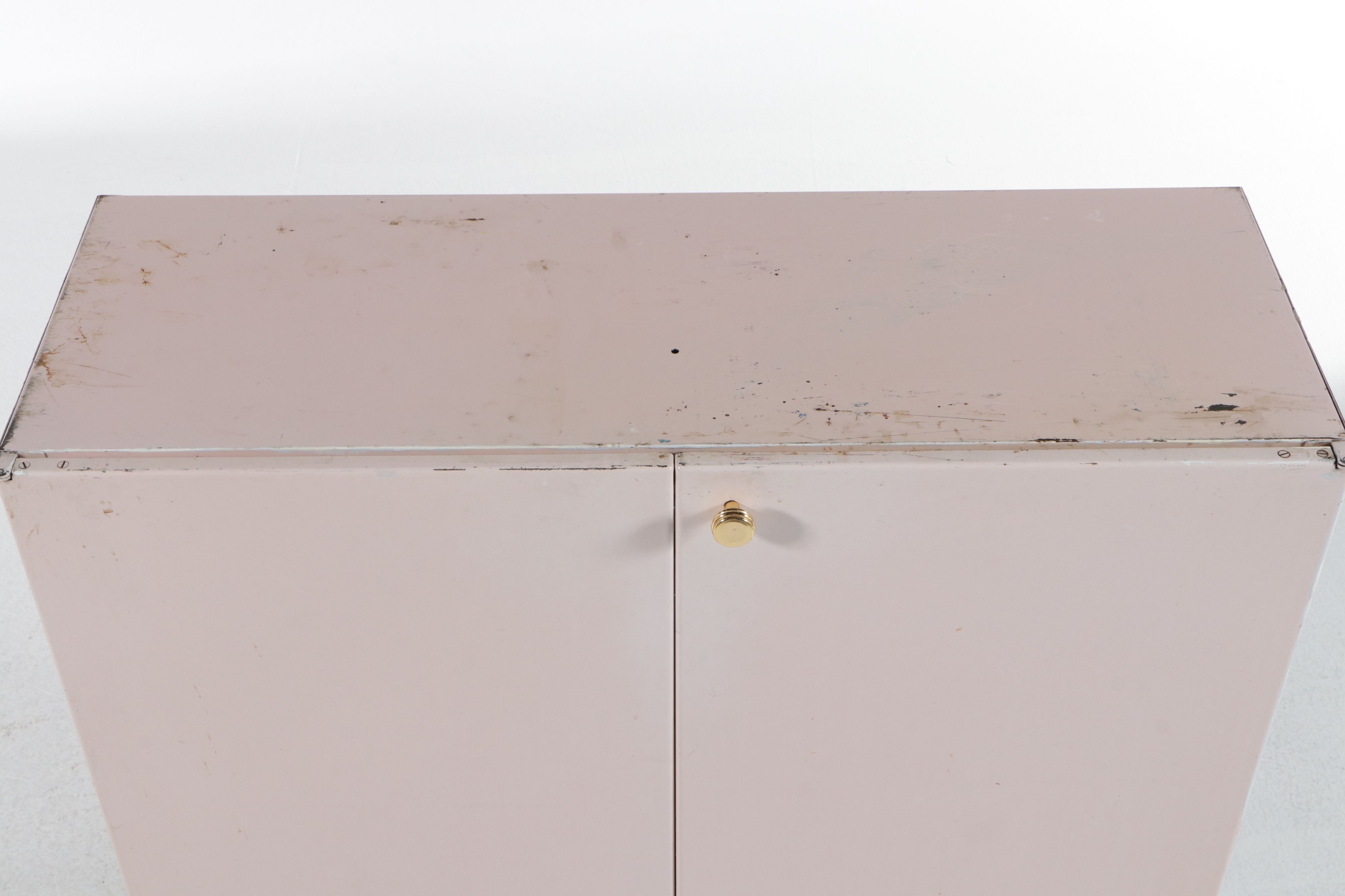 General Electric Pink-Enameled Stacking Storage Cabinet, Early to Mid-20th C.