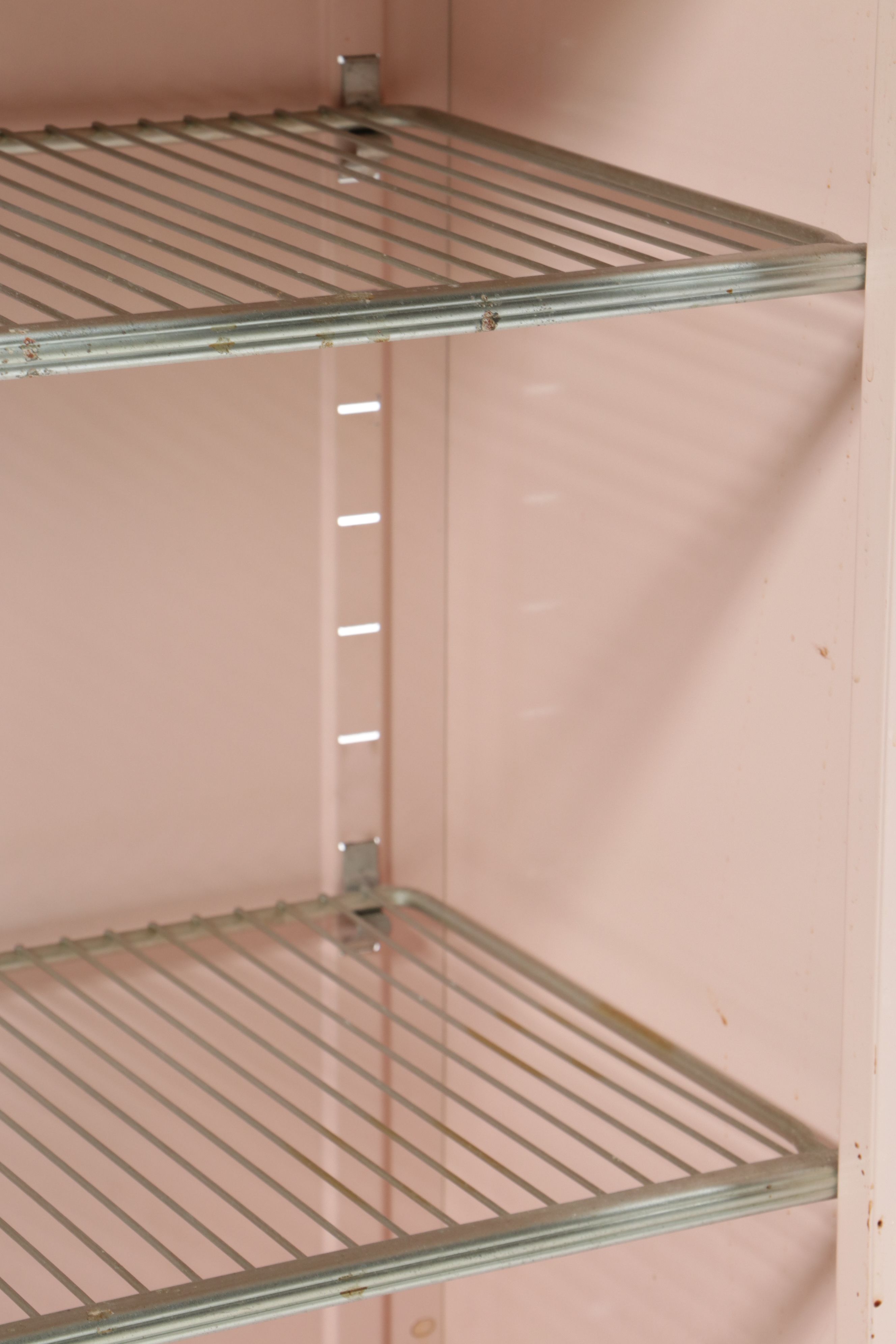 General Electric Pink-Enameled Stacking Storage Cabinet, Early to Mid-20th C.