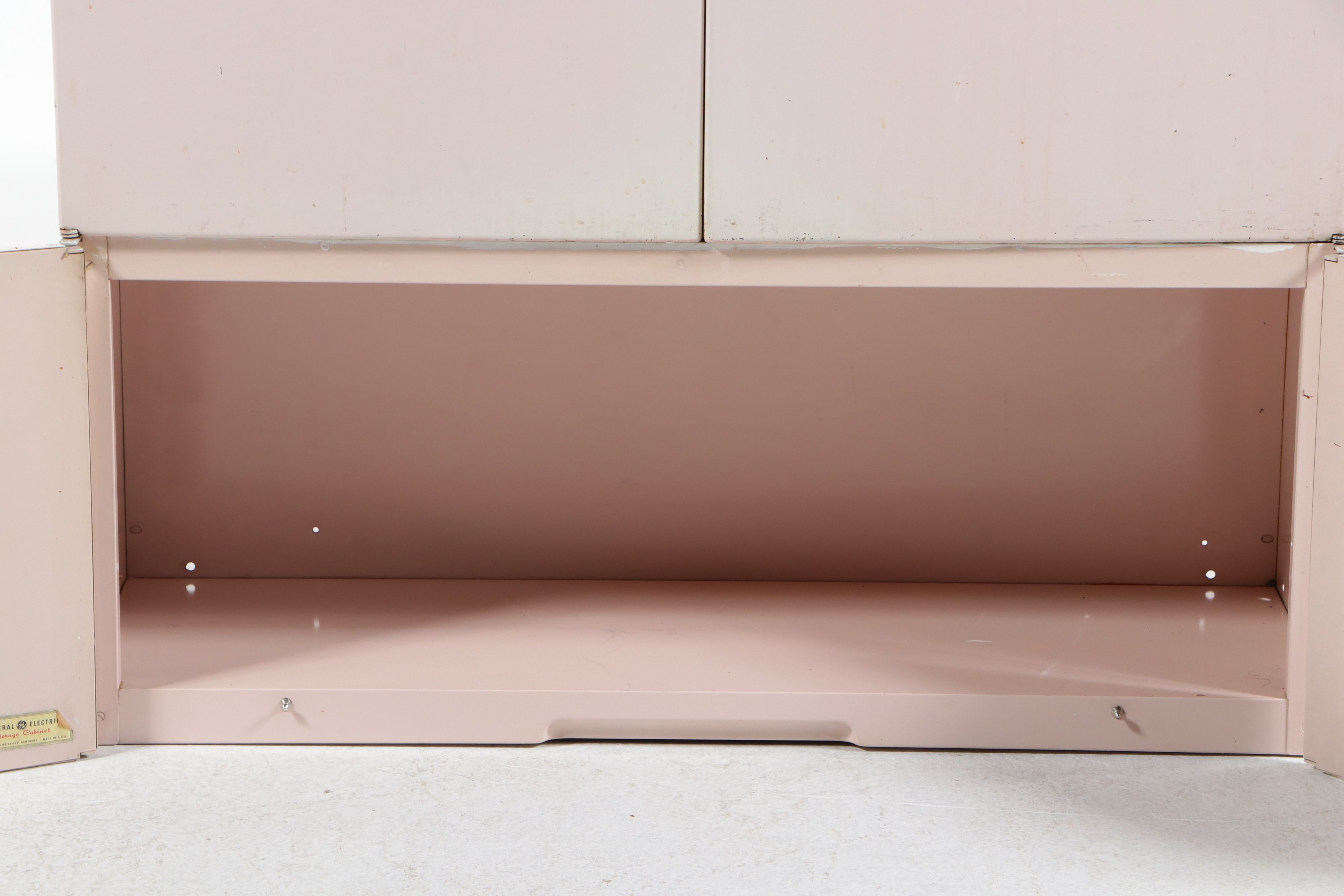 General Electric Pink-Enameled Stacking Storage Cabinet, Early to Mid-20th C.