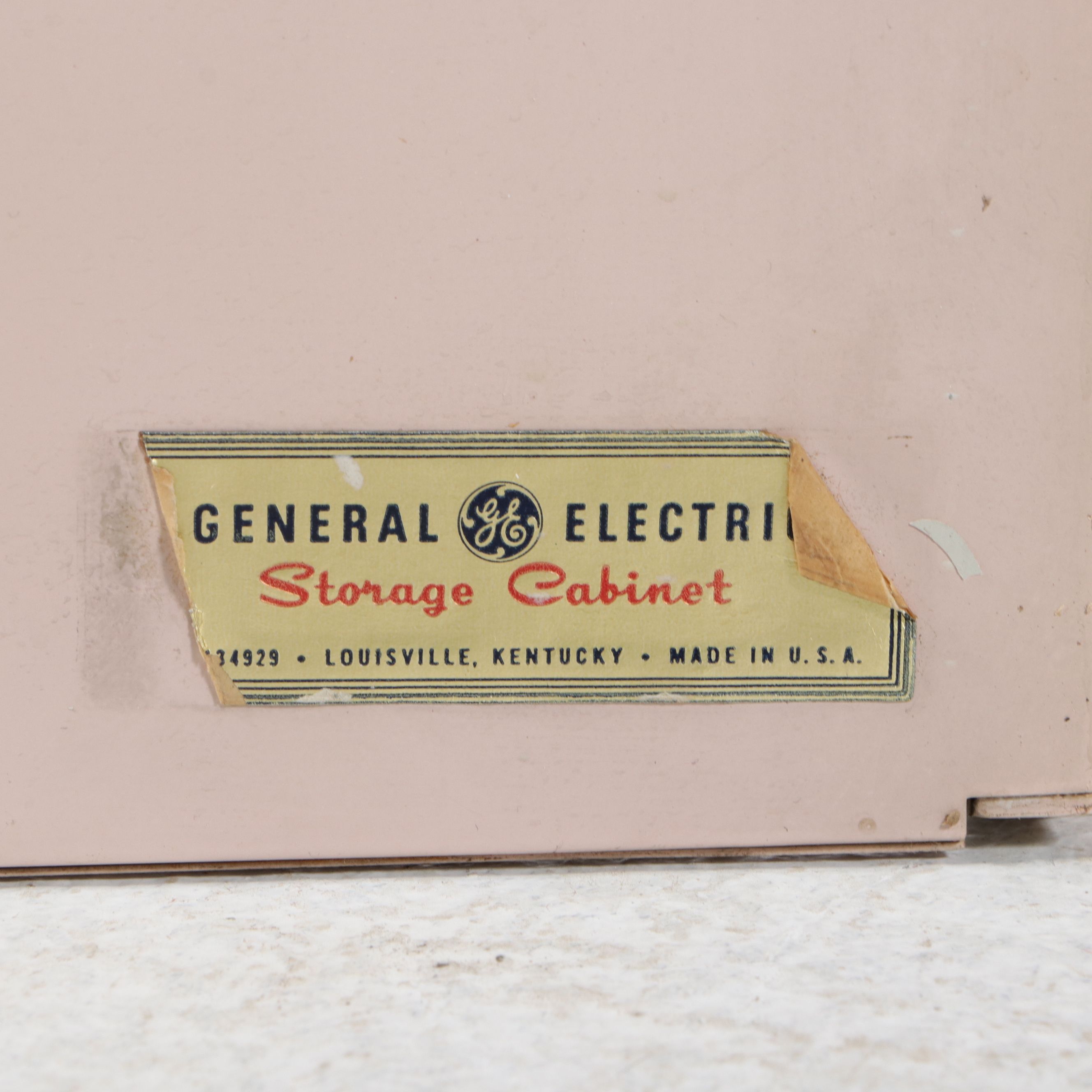 General Electric Pink-Enameled Stacking Storage Cabinet, Early to Mid-20th C.